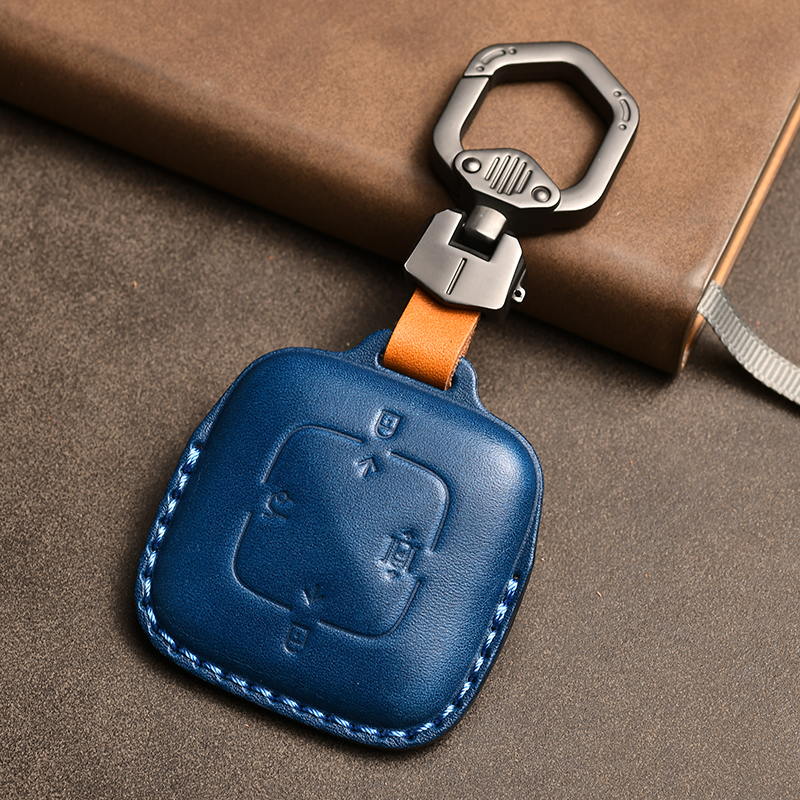 Leather Car Key Case Cover Fob For ZEEKR 001 Keychain Holder Auto