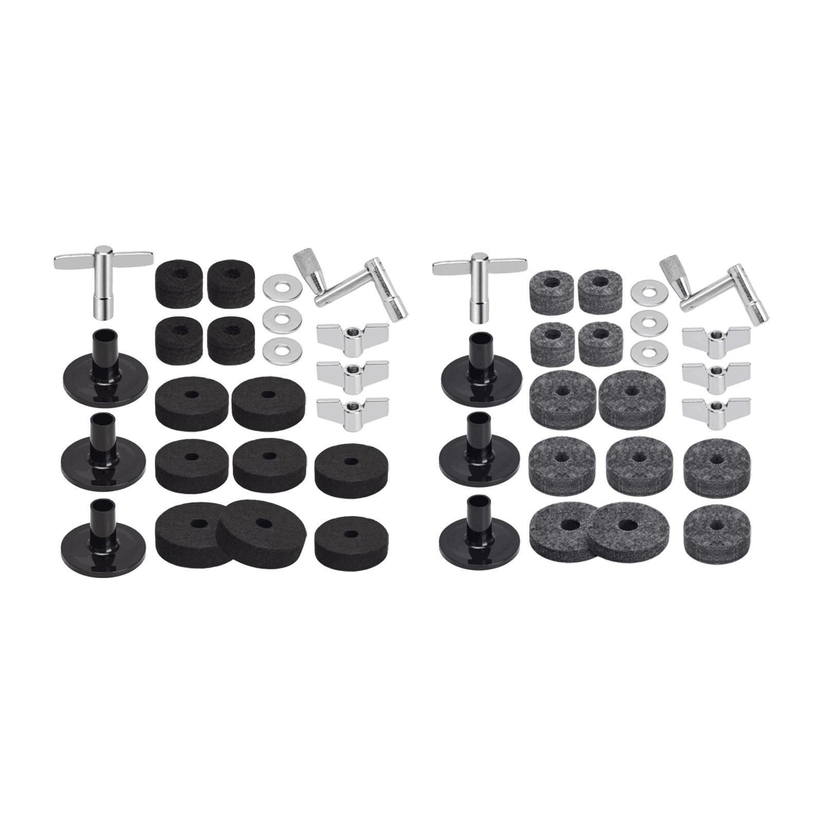 23x Cymbal Sleeve and Felt Washers for Shelf Drum Kits Cymbal Replacement