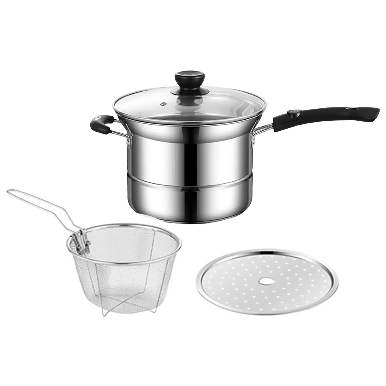 Saucepan Milk Pot Cooker Soup Pot Universal with Lid Handle Utensils Small Pot for Backpacking Dining Room Cooking Kitchen