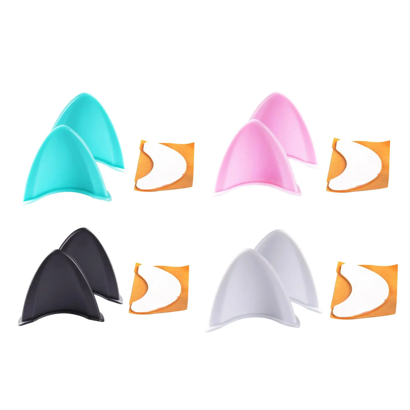 Helmet Cat Ears Accessory Interchangeable Adhesive Decoration for Motorcycle Helmets Bike Ski Scooter (Helmet Not Included)