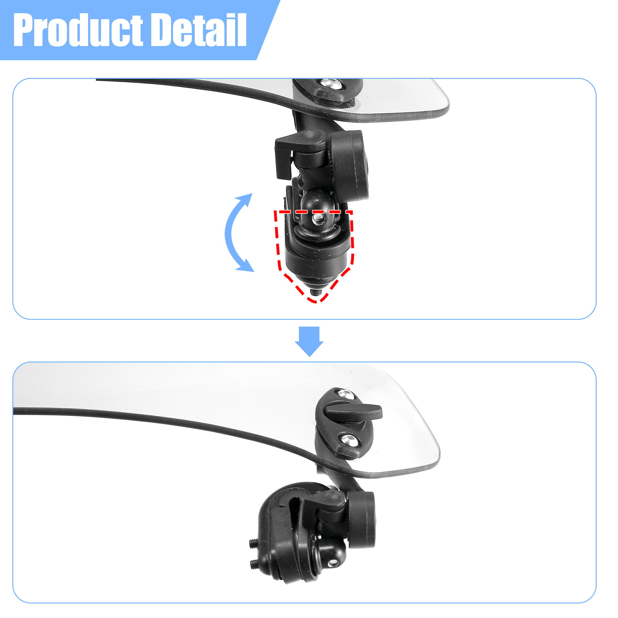Motoforti 28,5 cm Motorrad Windschutzscheibe Wind Deflektor Einstellbare Clip Windschutzscheibe Verlängerung Universal-Fit für Die Meisten Motorrad – Detail 4