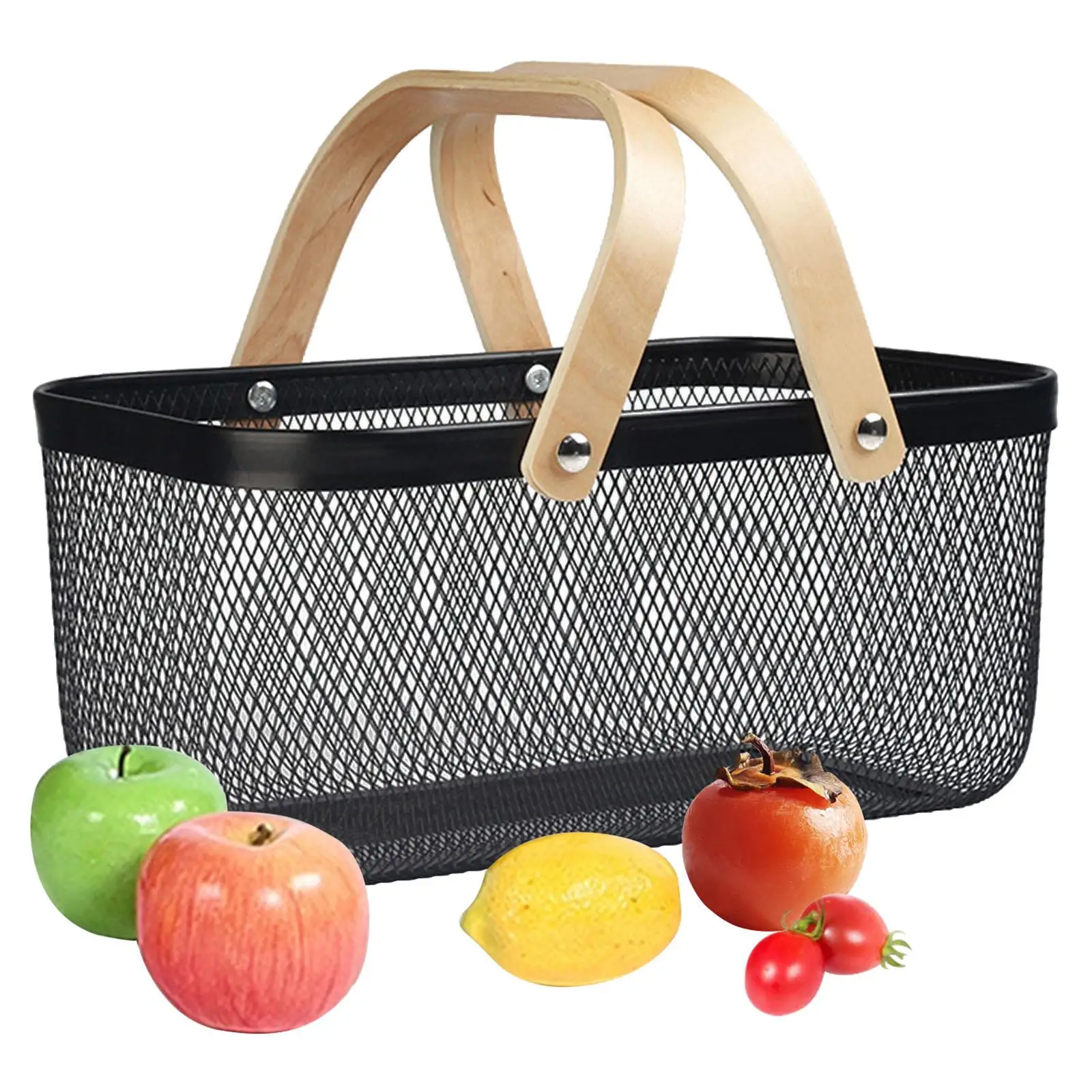 Vegetable Shopping Basket Hollow net Basket mesh Storage Basket for Hiking Travel