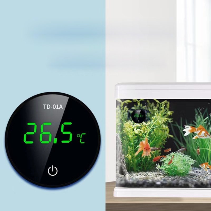 Aquarium LED Thermometer Cordless Rechargeable Aquarium Digital Thermometer Wires Water Temperature Gauges