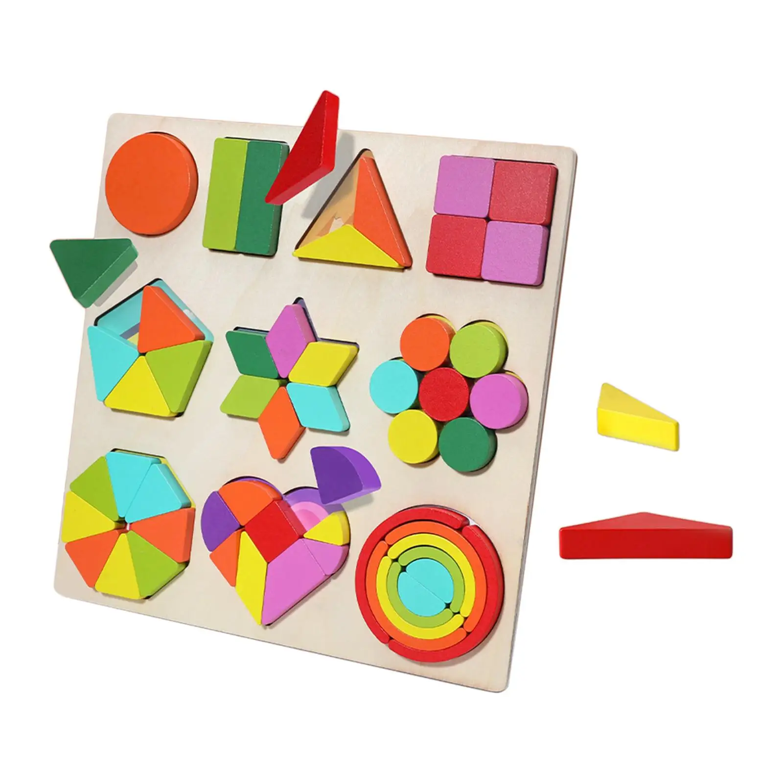 Wooden Wooden Puzzle Educational Developmental Toys Parent Child Game Geometric Manipulative Logical Skills Montessori Toddlers