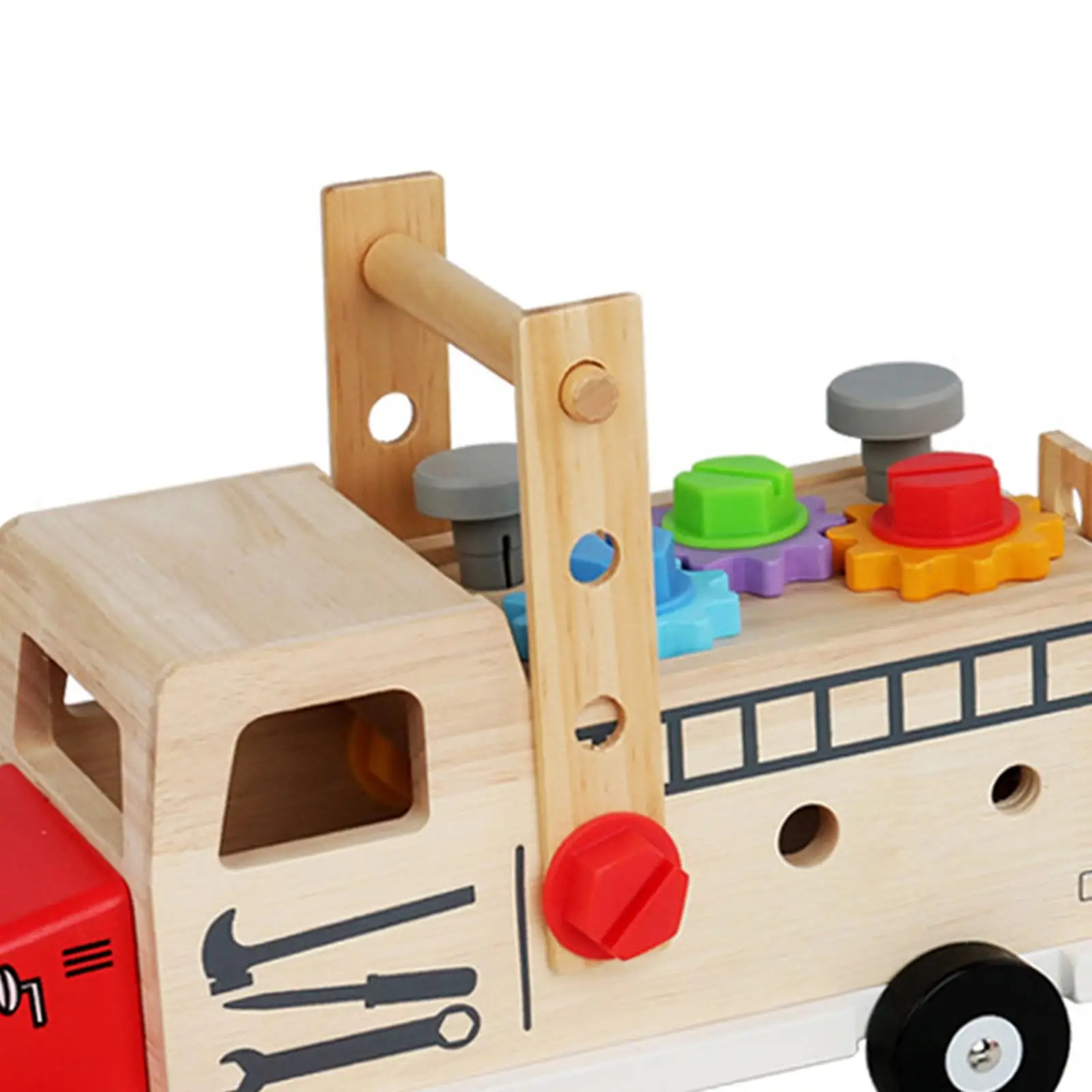 Construction Toy Wood Kids Tool Set Combination Disassembly and Assembly Nut Truck for Kid 3 4 5 6 Years Old Party Favors