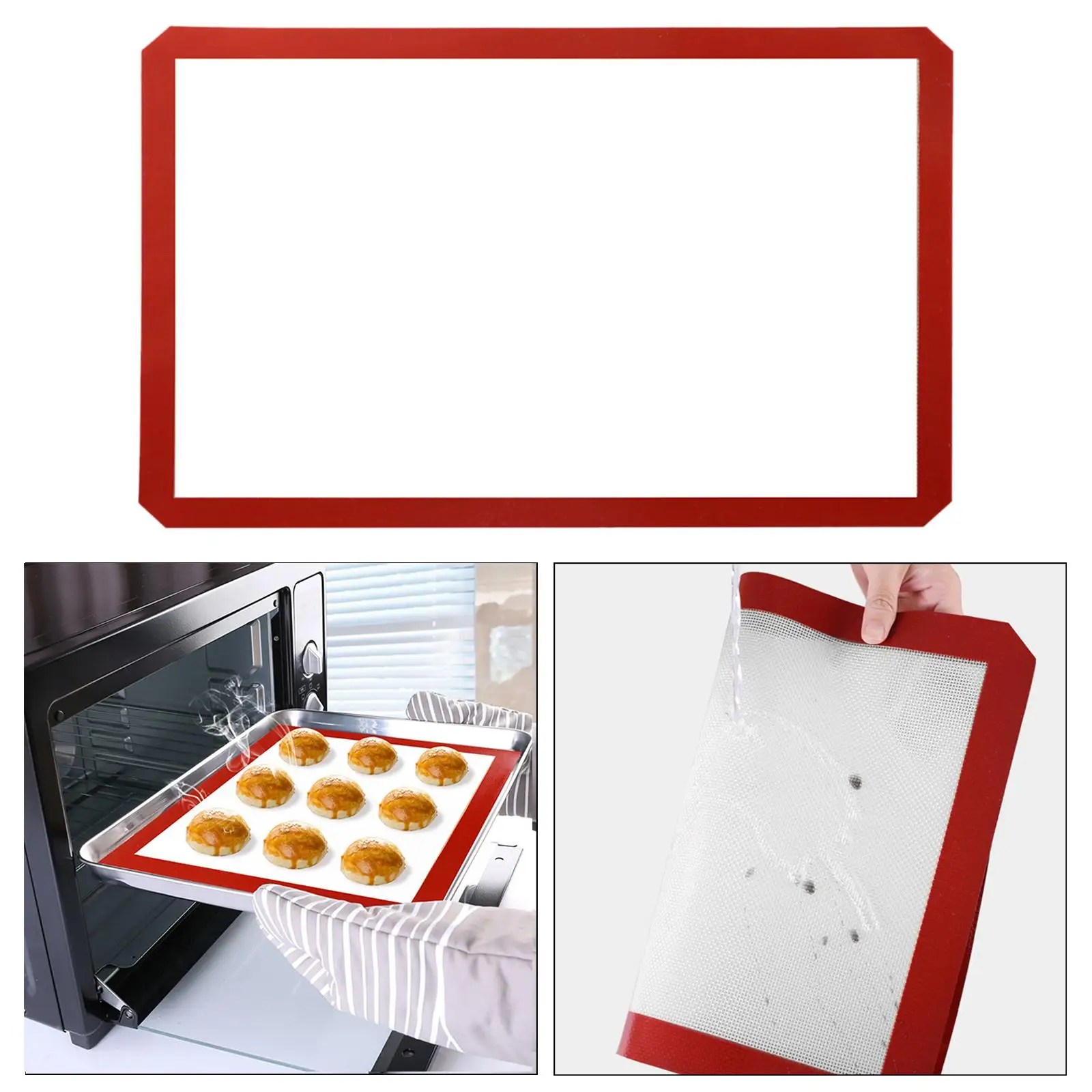 Household Silicone Baking Mat Oven Liner Non Stick Heat Resistant Reusable Pad Sheet for Bake Pans & Rolling Macaron Meats Bun