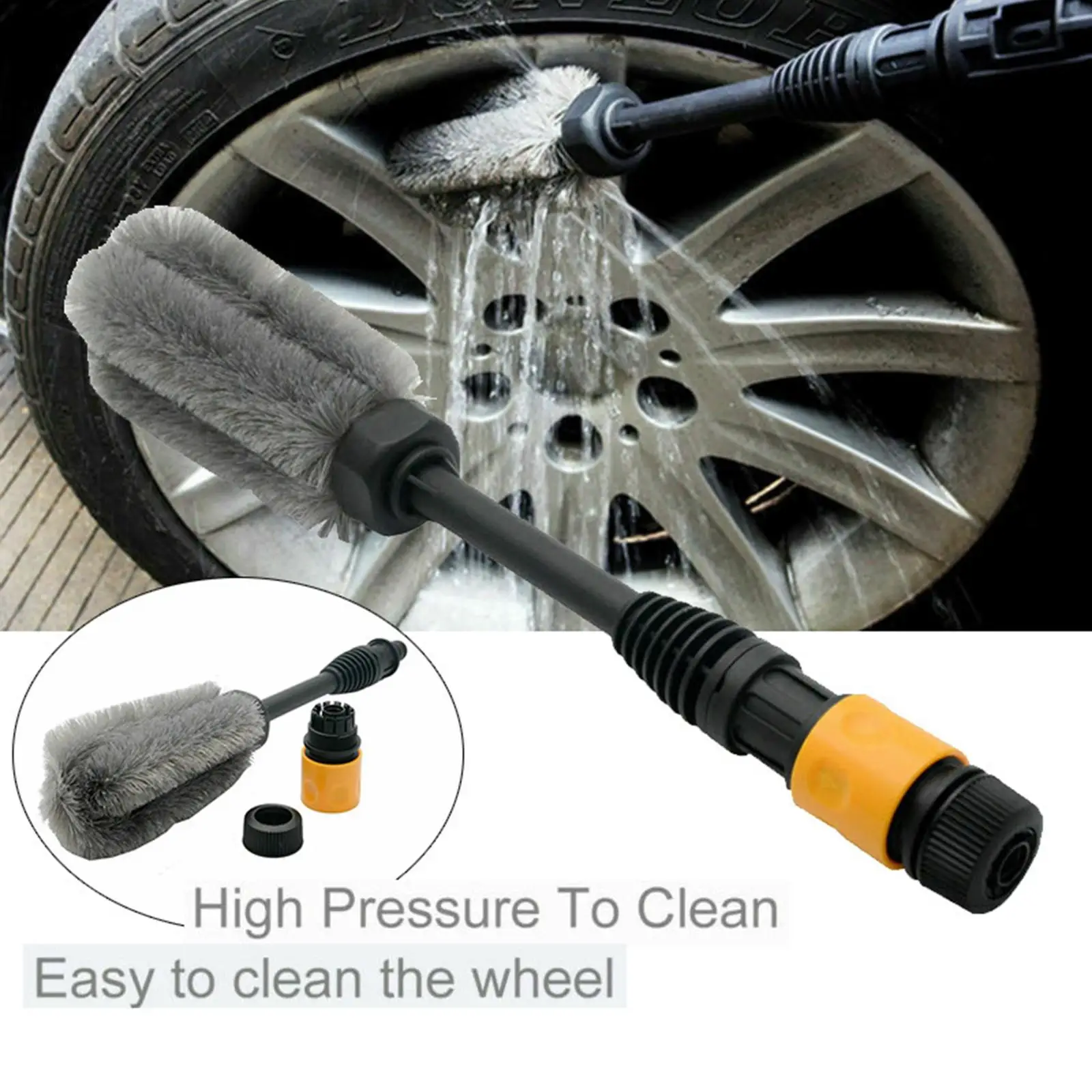 High-Pressure Soft Washing Brush Soft Bristle Scratch?Free Fits for Cars