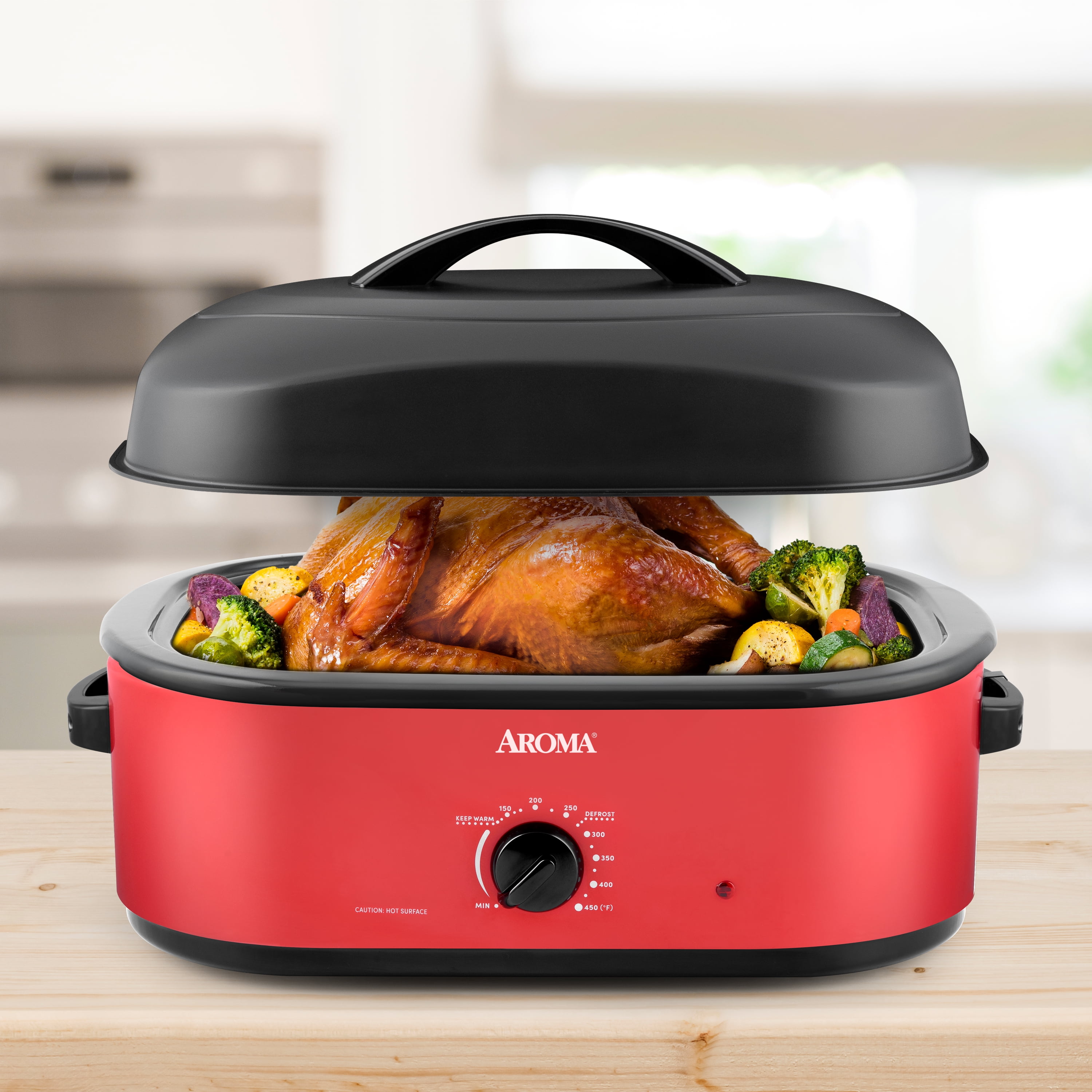 Title 3, 18Qt. Roaster Oven with High-Dome Lid, Red