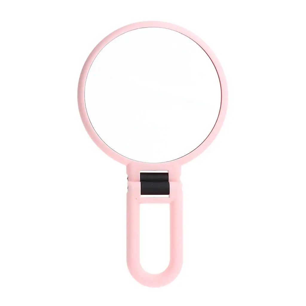 Pink Dual Sided Foldable Makeup Mirrors, 5/10x Magnification & Normal Mirror