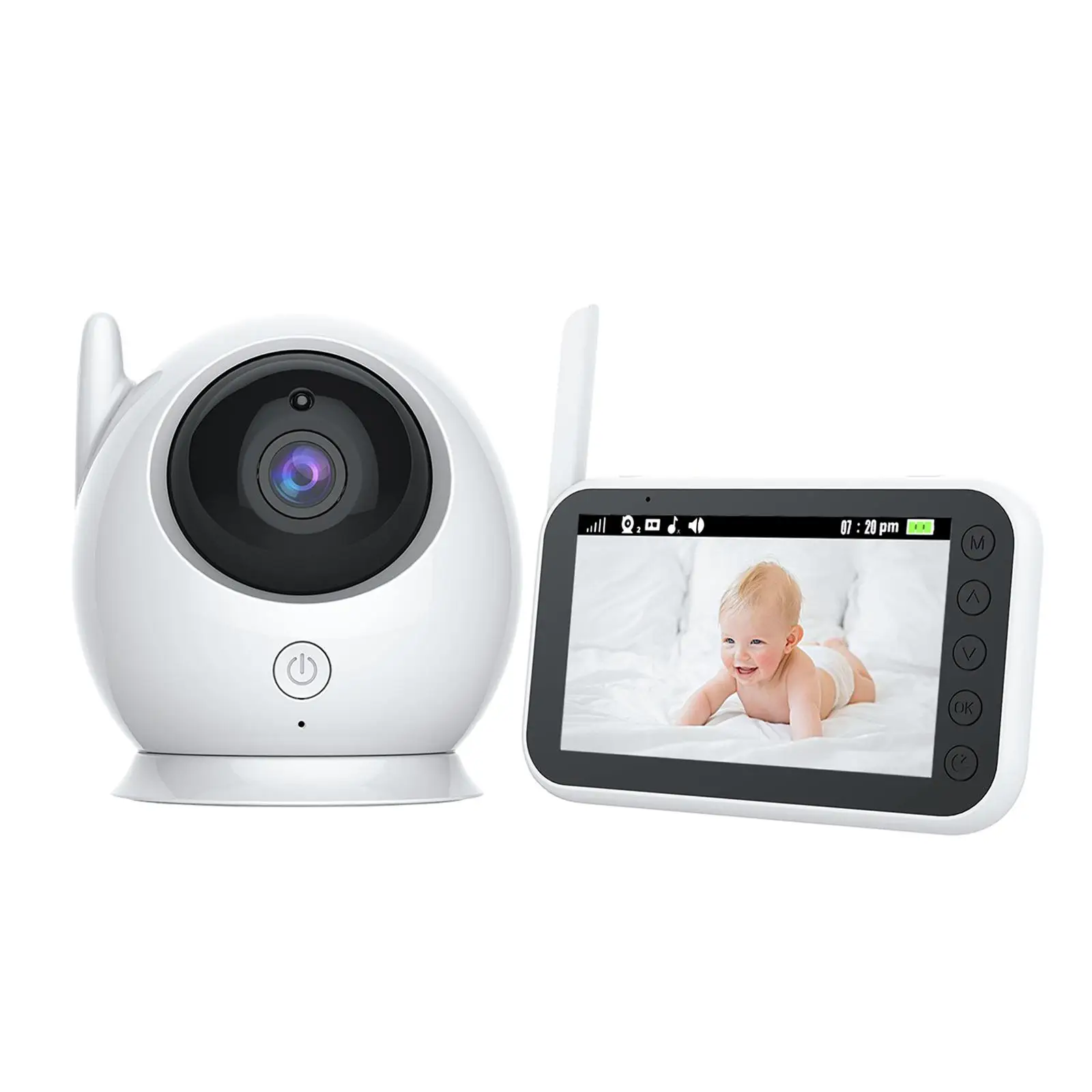 LCD Screen  Video Baby Monitor  Indoor Night  8 Lullabies for Parents  Humidity  Motion  US Plug