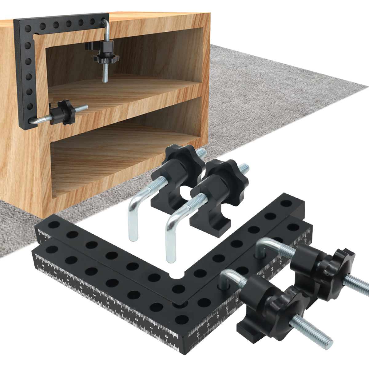 90-Grad-Klemme, Schrank klemme, rechtwinkliges quadratisches Werkzeug aus Aluminium legierung, Eck klemmen für Holz bearbeitungs werkzeuge – Detail 13