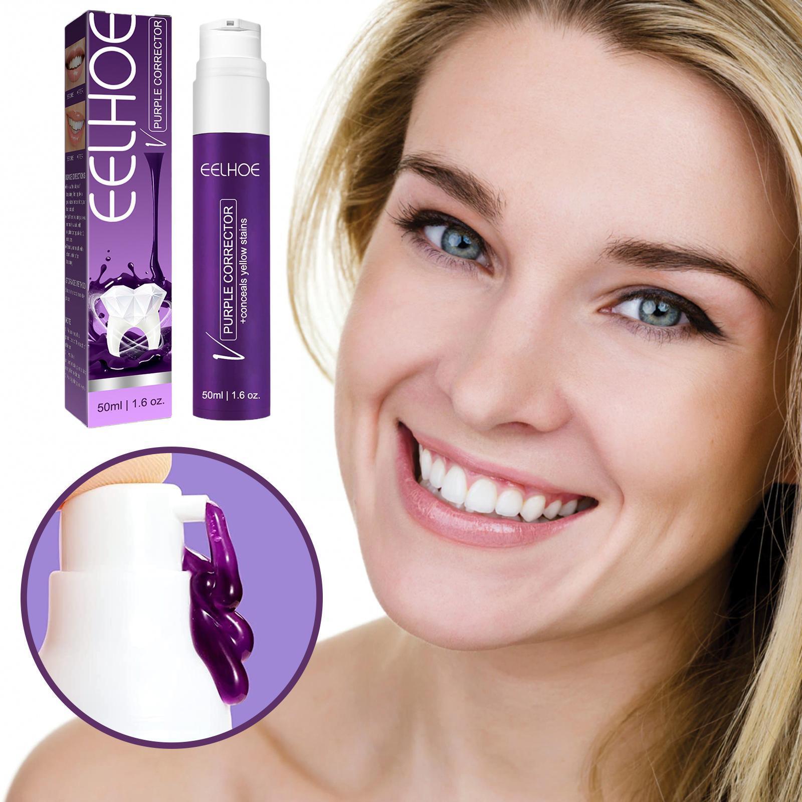 Best of 50ml Purple Whitening Toothpaste Color Tooth Correction Whitener Remove Stains Shipping Non-invasive Drop Toothpaste Teeth H5Y1 Reviews & Tips