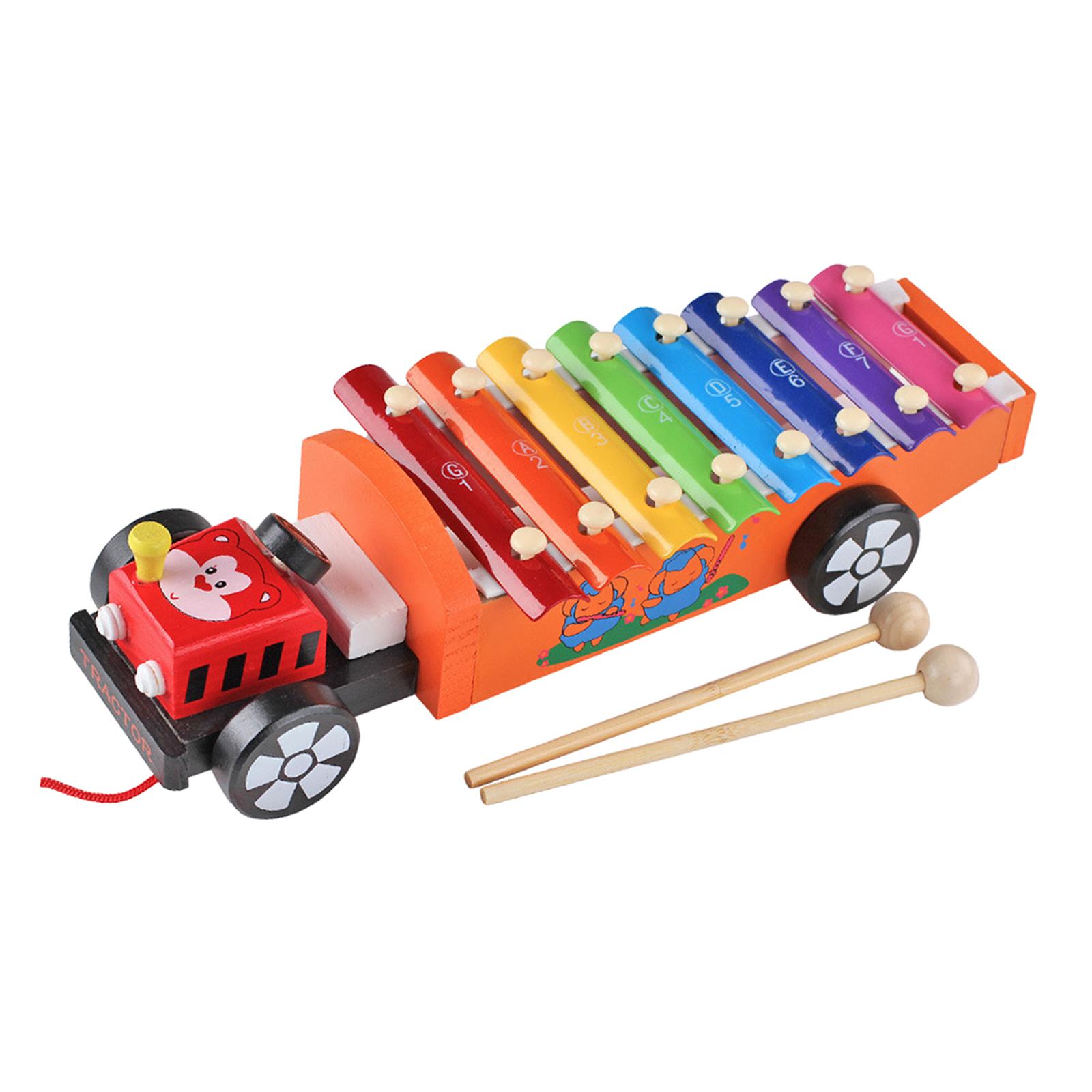 8 Note Metal Xylophone Montessori Toy Preschool Learning with 2 Mallets Kids Wood Xylophone Valentines Day Gifts for Kids Adults