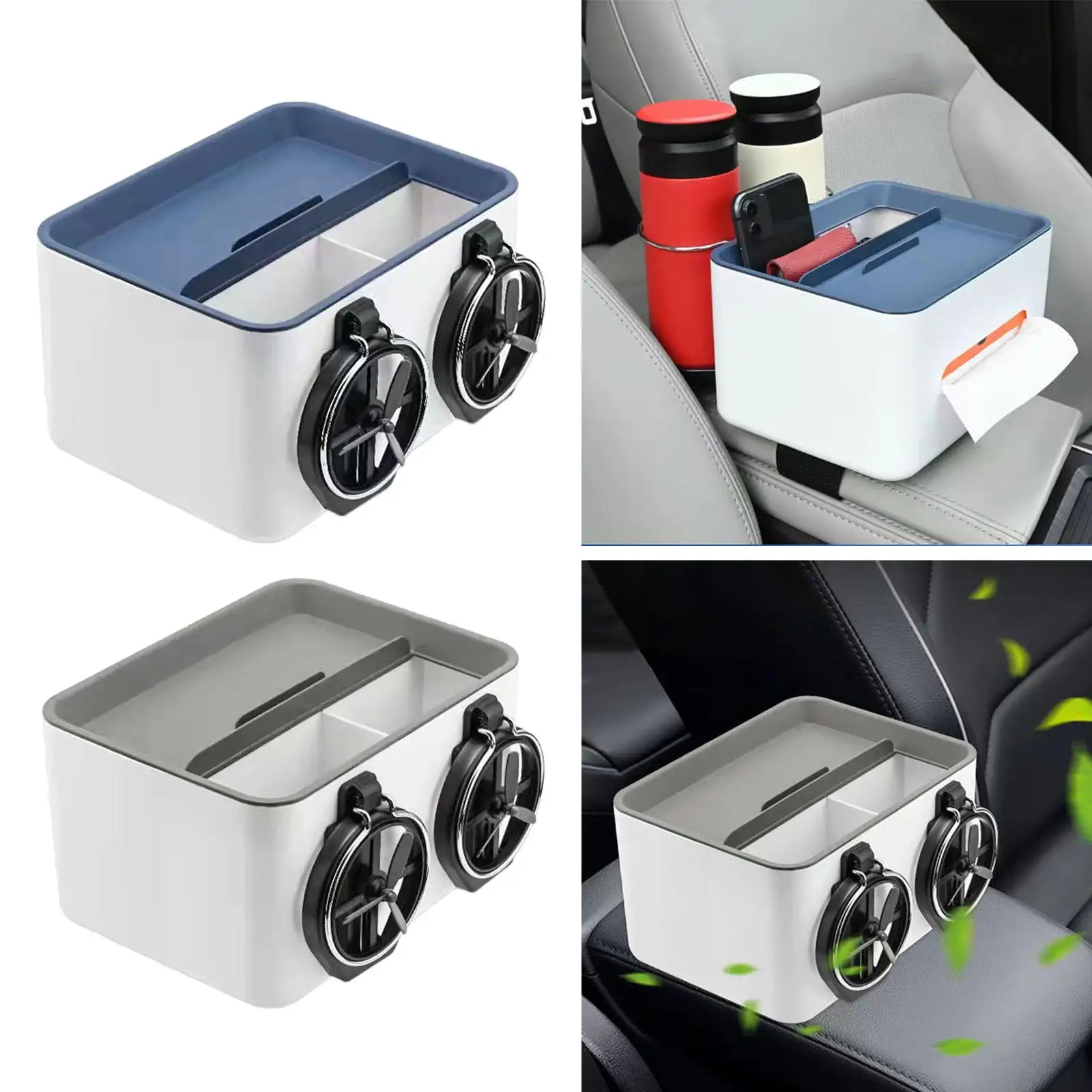 Water Cup Holder Universal Car Console Side Foldable Car Armrest Storage Box Seat Organizer for Cellphones Water Cup Tissue
