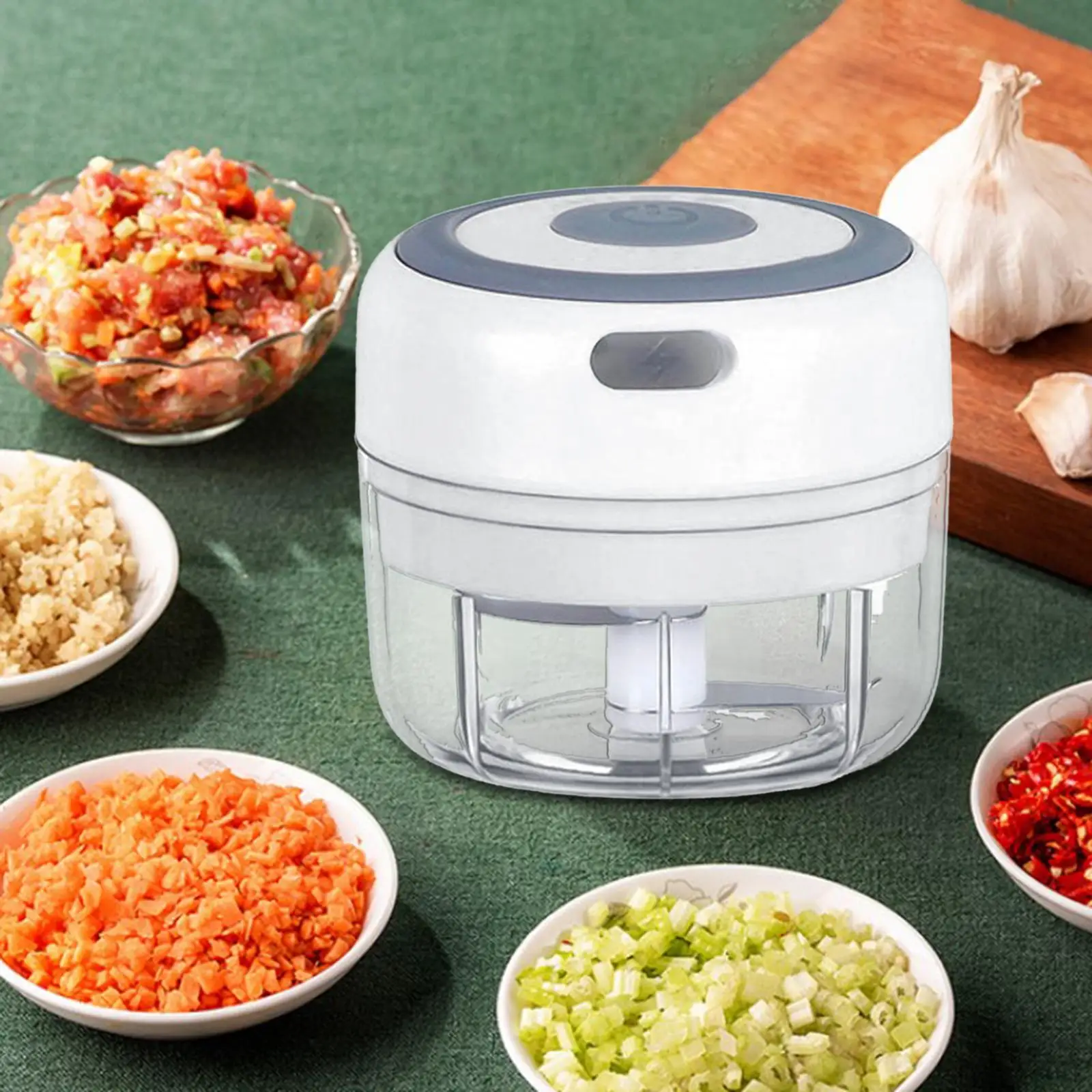 Electric Garlic Chopper Multifunction Chili Pepper Shredder Food Processor