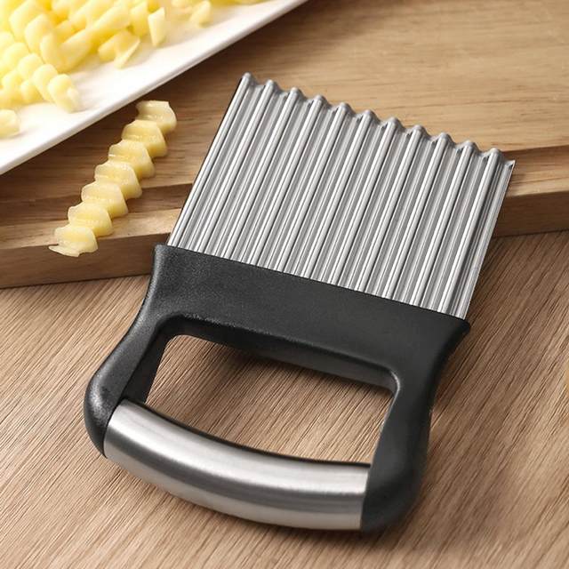 1pc Stainless Steel Potato Slicer, Wavy & Jagged Potato Cutting Knife For  Home Kitchen And Restaurant