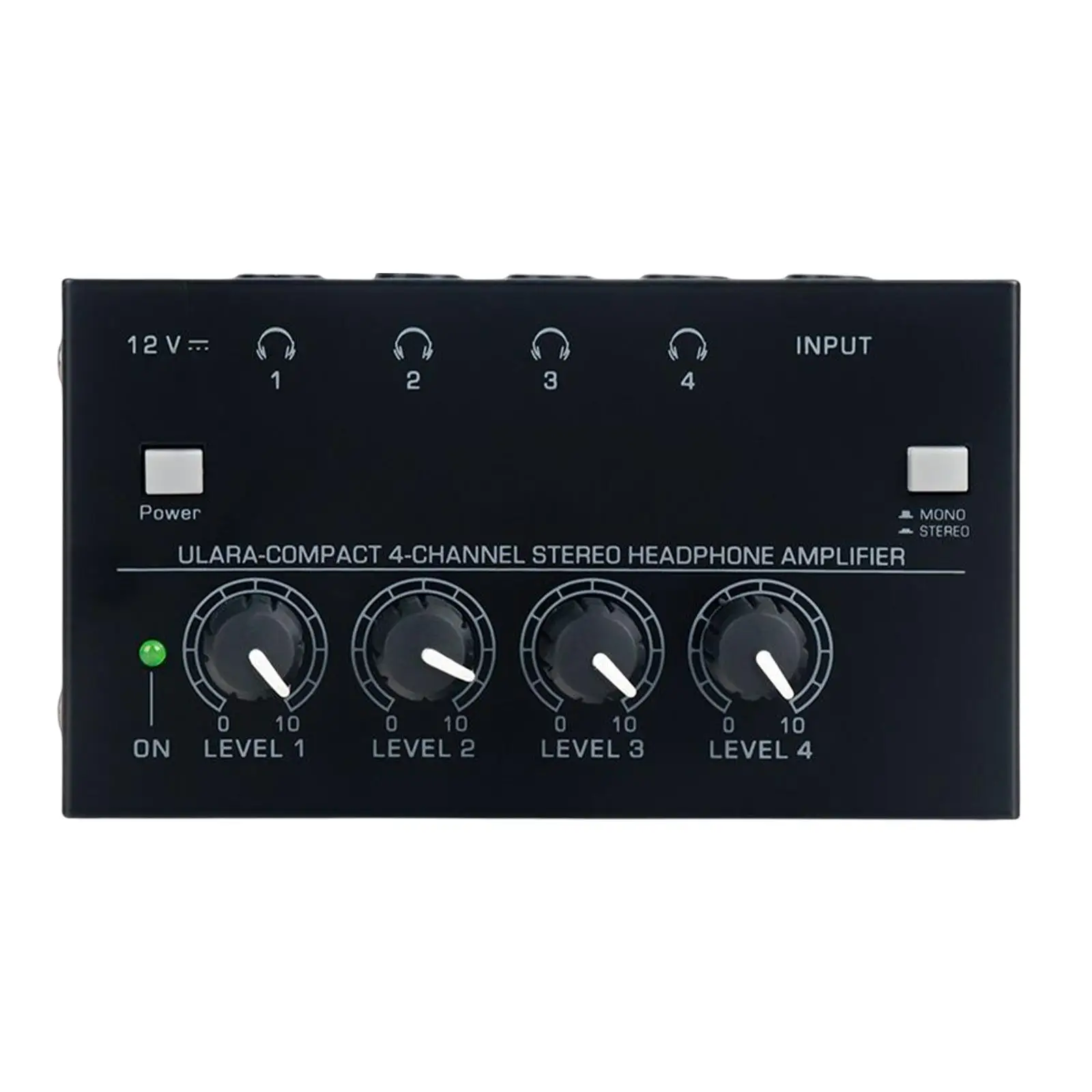 Headphone Amplifier Stereo Audio Amplifier 4 Channel Stereo Headphone Amp for Studio Mixing