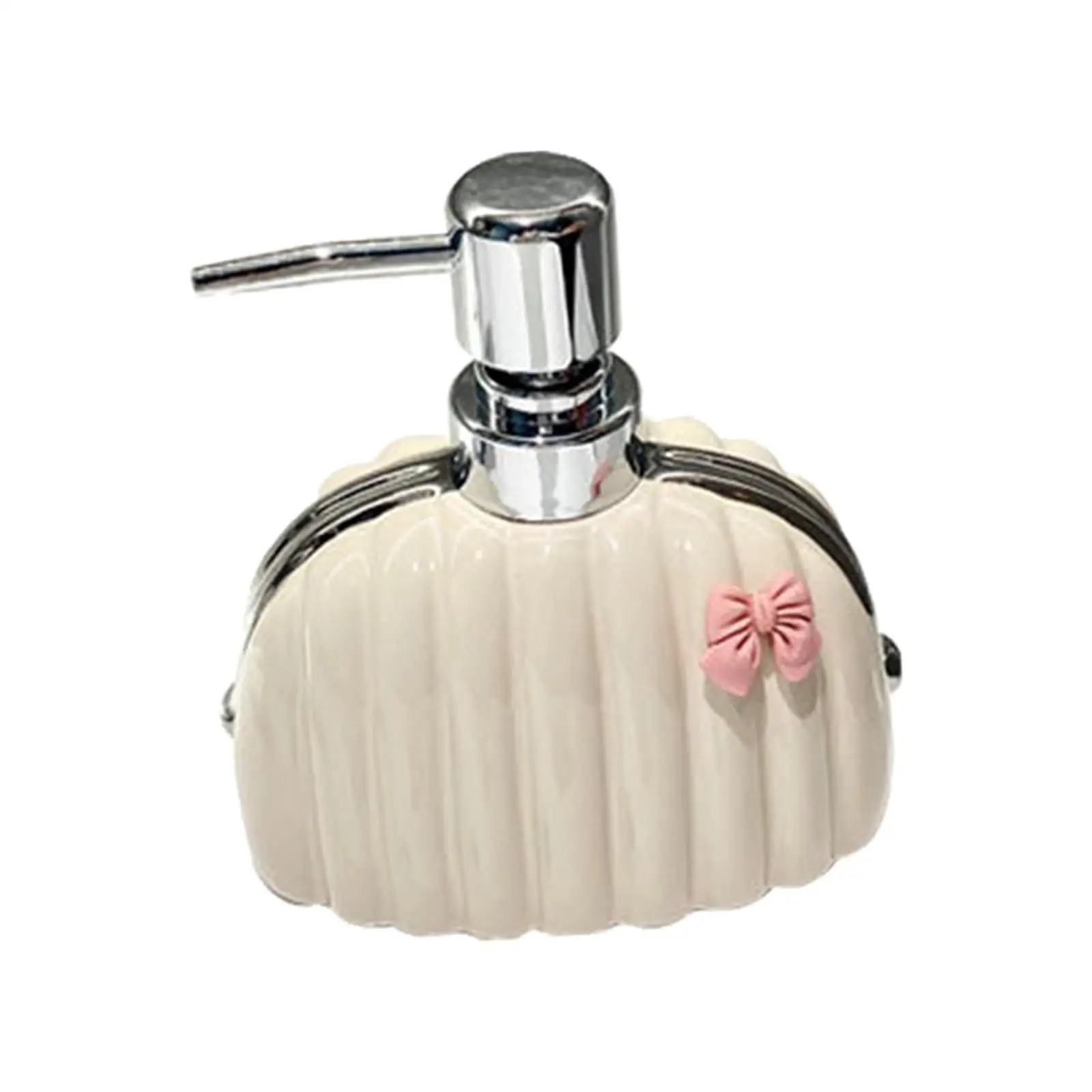 Lotion Pump Dispenser Cute Empty Liquid Dispenser Bow Tie White Hand Soap Dispenser for Hotel Bathroom Bedroom Kitchen Laundry