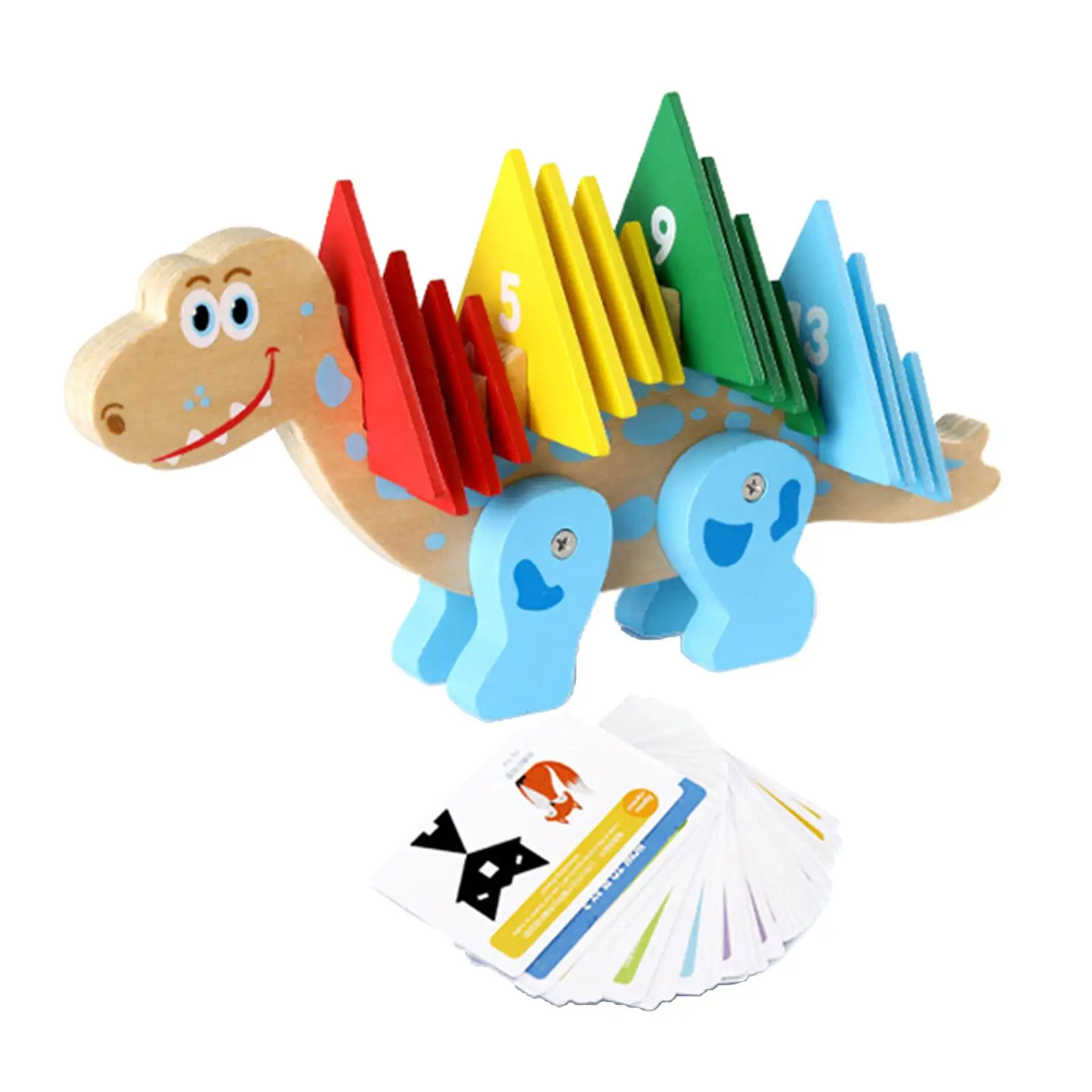 Kids Math Toy Find Developmental Toy Wooden Color Shape Recognition Dinosaur Toy Gift