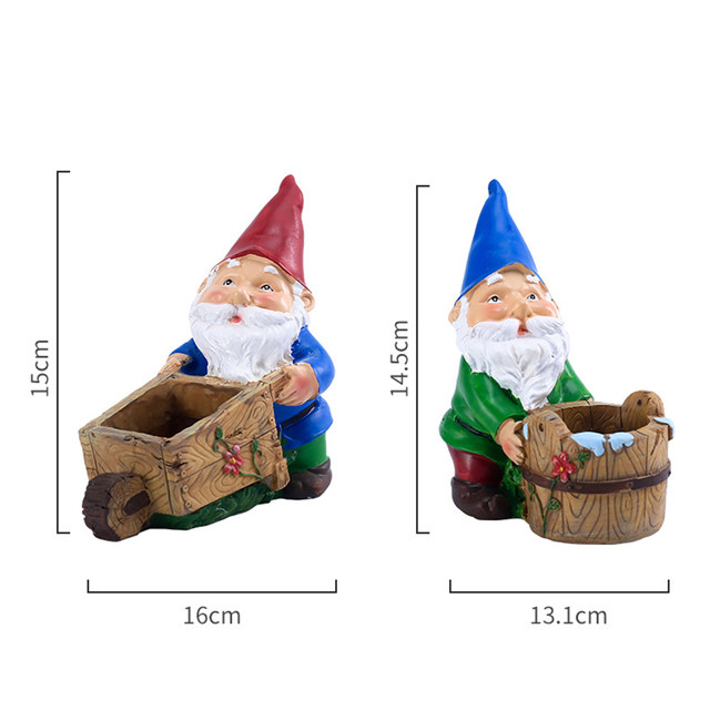 Cute Sculpture Decor Pot Garden Dwarf Bird Feeder Mini Desk Office  Organizer Resin Gnome Statue Crafts Flowerpot Outdoor Indoor - AliExpress