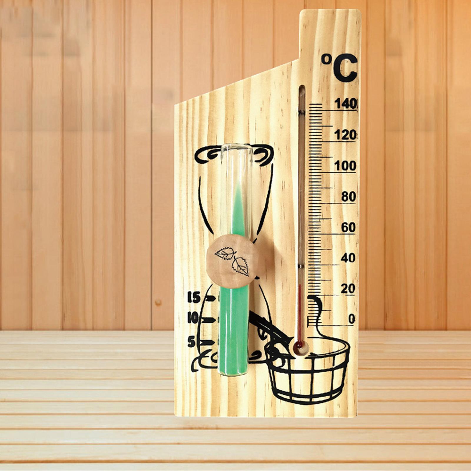 Sauna Thermometer, with Hourglass Sand Timer Sand Clock 15 Min Temperature