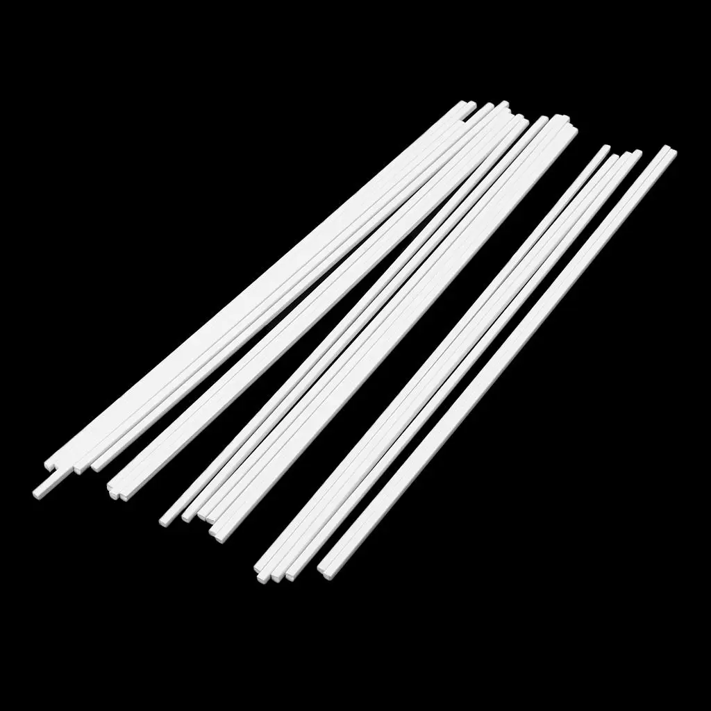 20 Piece ABS  Square Rods for Building Architectural Models, DIY 