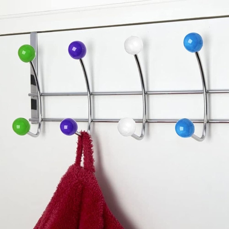 Multicolors Over Door Hanger for Clothes Hanging Heavy Duty Over Door Hooks for Bedrooms Bathroom Door 10 Hooks Hanger for Coat