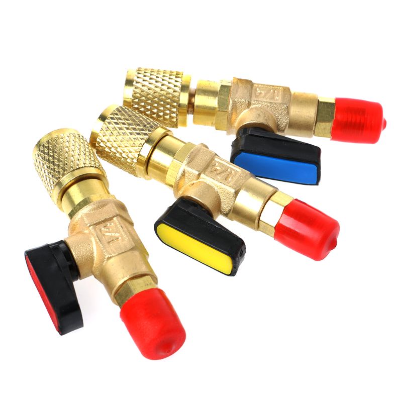 R22 Kältemittel 1/4 "Stecker Auf 1/4" Female AC Lade Schläuche Gerade Ball Ventile – Detail 5
