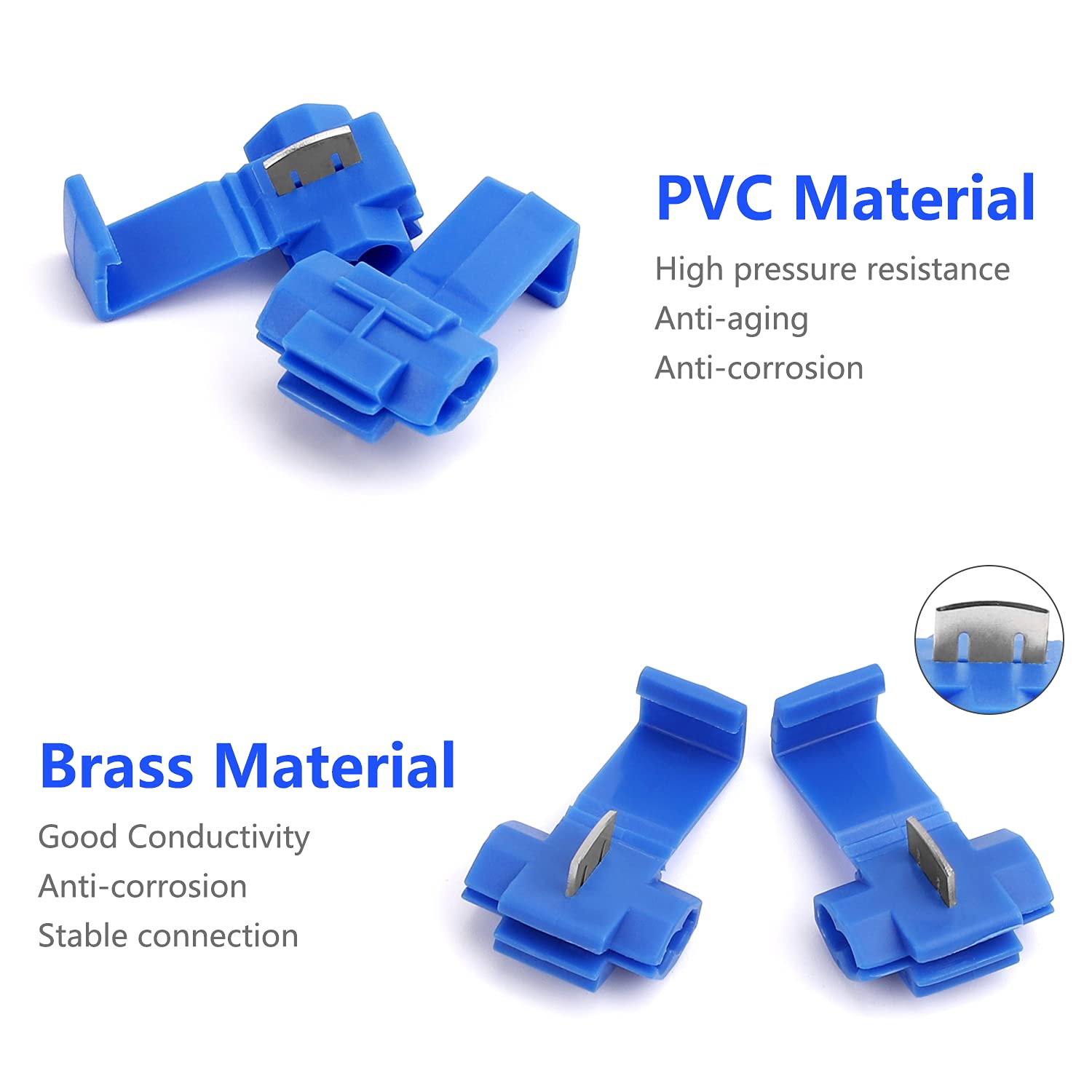 Description Picture 4 of item10-50pcs Wire Cable Connectors Scotch Lock Electric Quick Splice Terminals Crimp Non Destructive Without Breaking Line AWG 22-18
