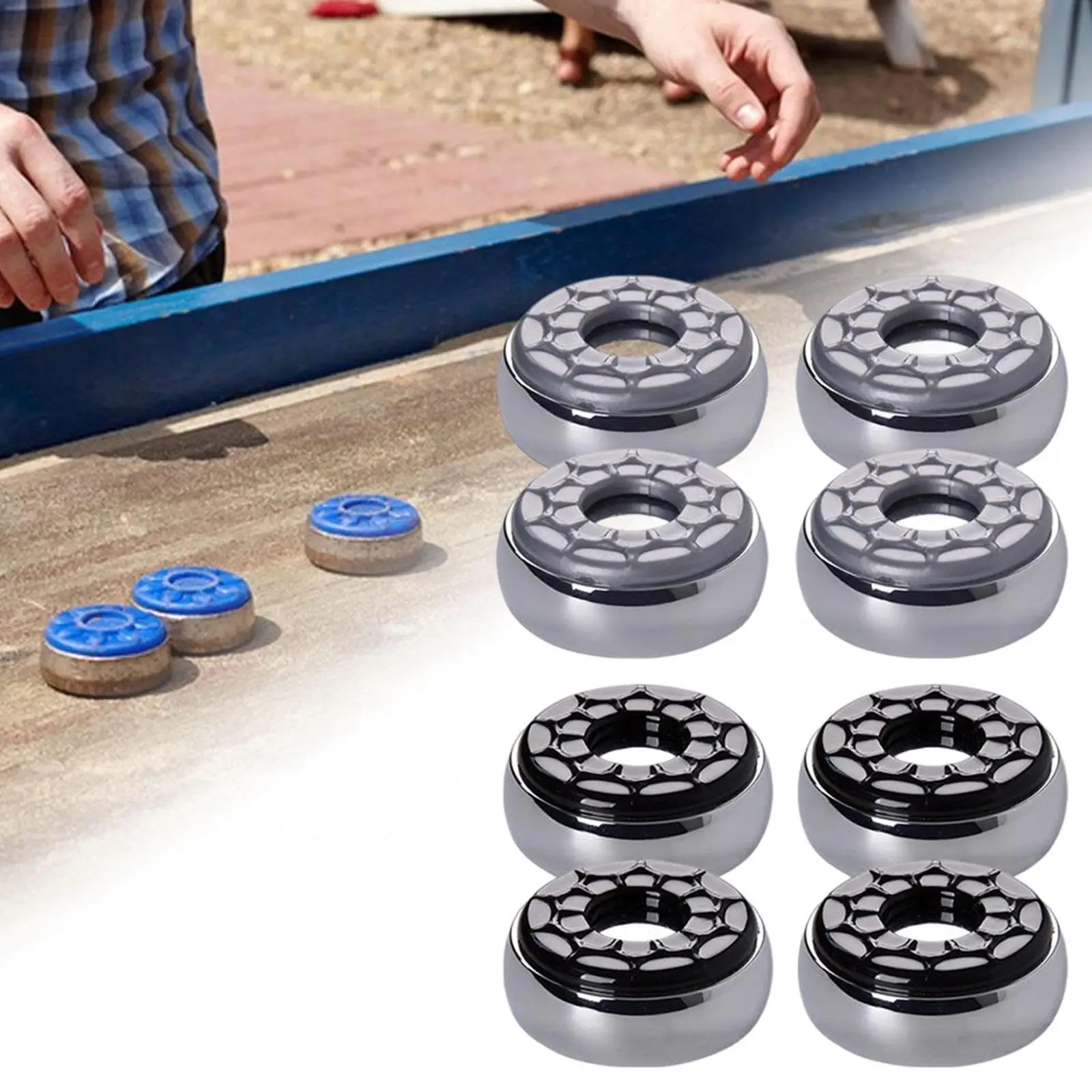 8x Portable Shuffleboard Pucks Matt Surface Multiple Color Shuffleboard Accessories