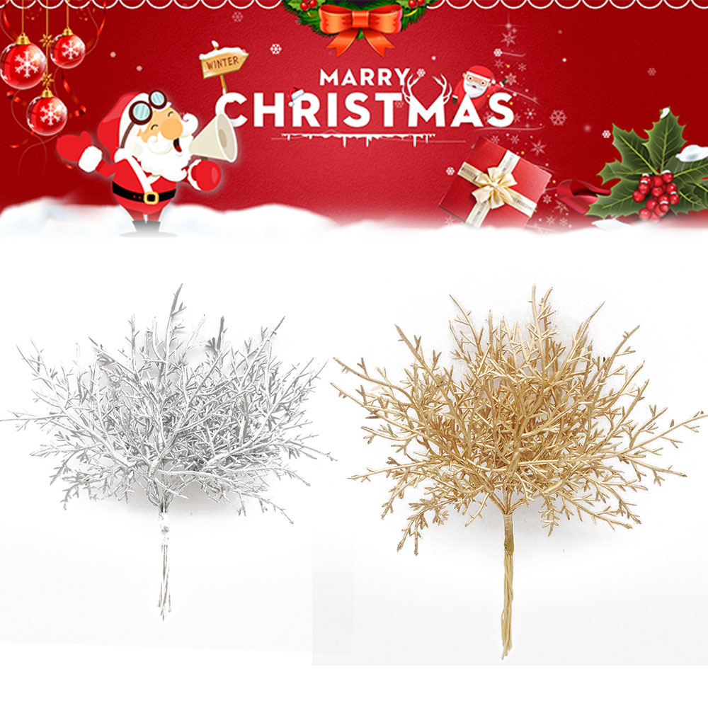Description Picture 3 of item10Pcs Christmas Tree Decorative Artificial Flowers Cedar and Pine Branch Decoration Diy Plants Home Decorations Party Supplies