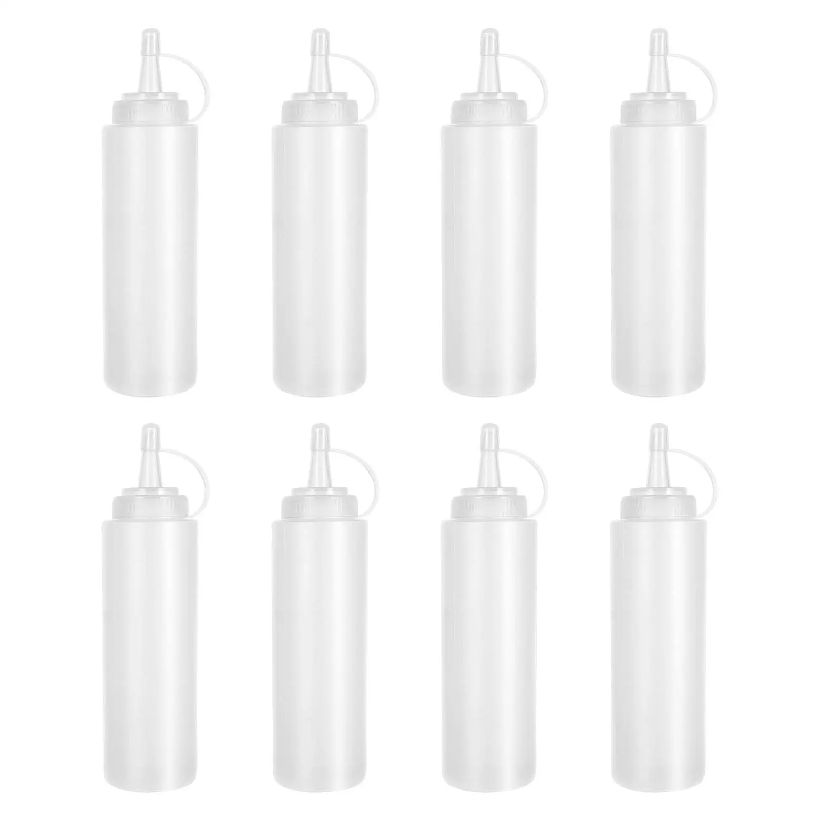 8x Household Sauce Bottles Condiment Bottles Refillable Oil Ketchup Dispenser