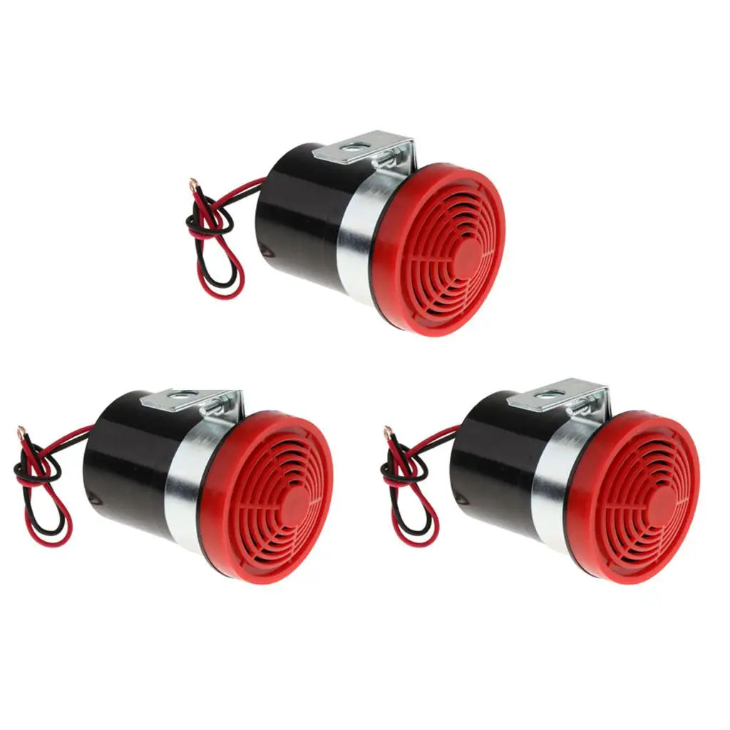 3x DC 12V 24V Auto Warning   Alarms  Warning Sound Beep Reverse  Slim Invisible Horn Car Accessories Red