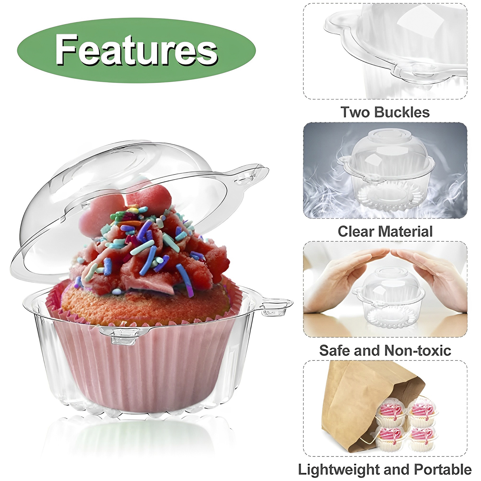 100Pcs Platz Käsekuchen Boxen Scheibe Kuchen Box Dreieck Pie Halter Kuchen Boxen Cupcake Scheibe Container Für Bäckerei Party Hochzeit – Detail 9