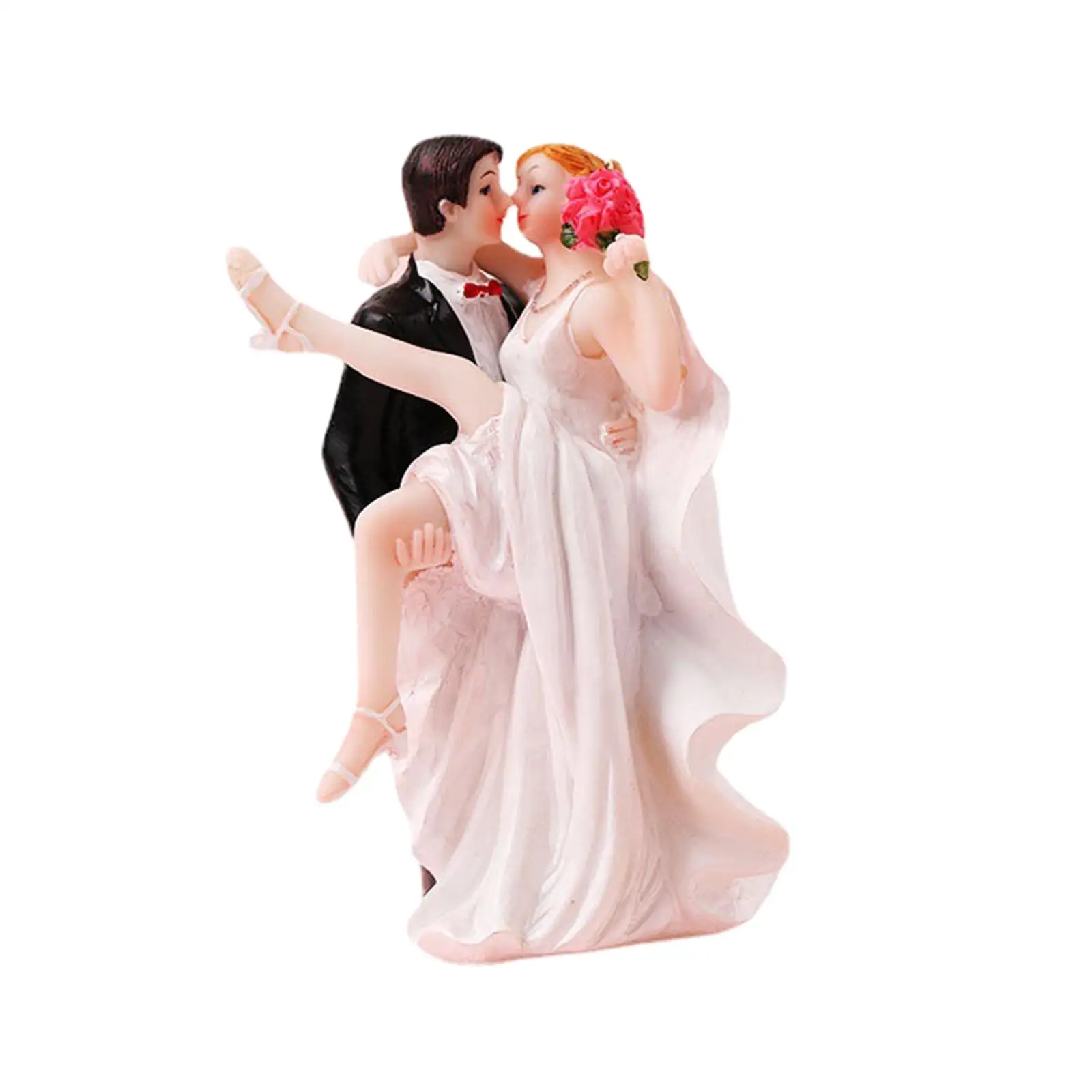 Wedding Cake Topper Desk Decoration Resin Figurines Couple Figures for Engagement Bride Shower Valentines Day Party Gift