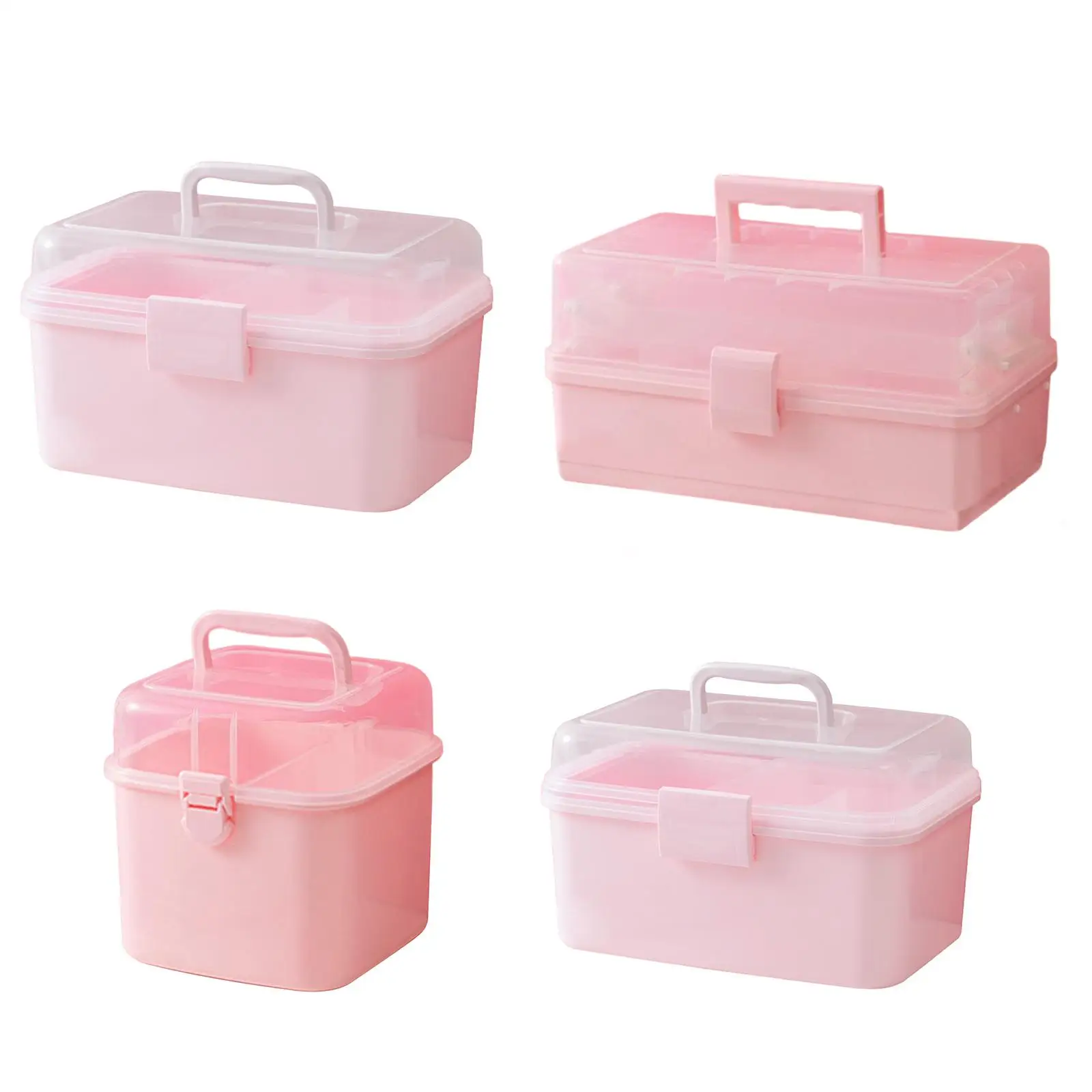 Hair Accessories Storage Box Lockable Multi Layers Pink for Jewelry Children