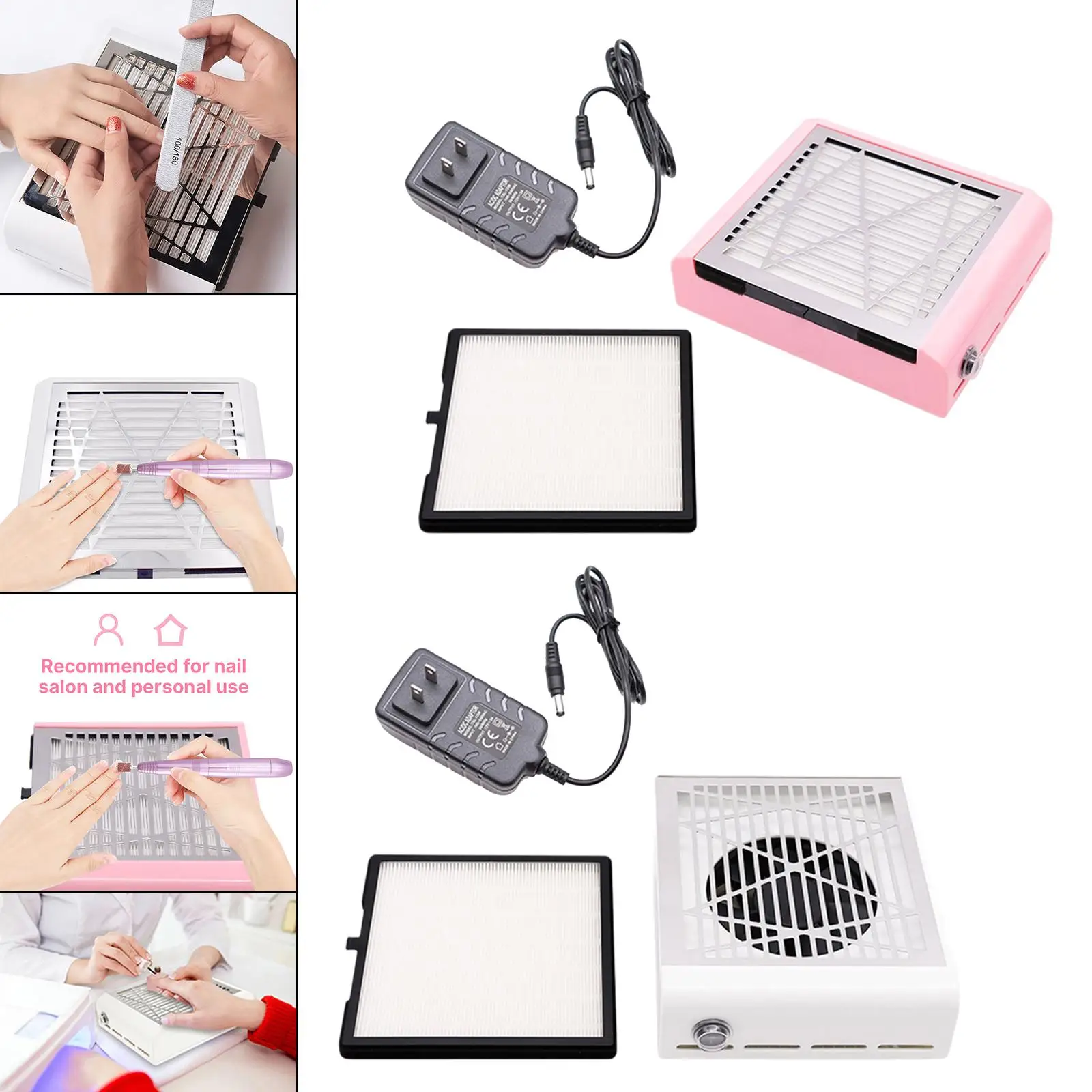 Nail Dust Collector Nail Dust Remover Nail Vacuum Suction Fan Dust Extractor for Manicure