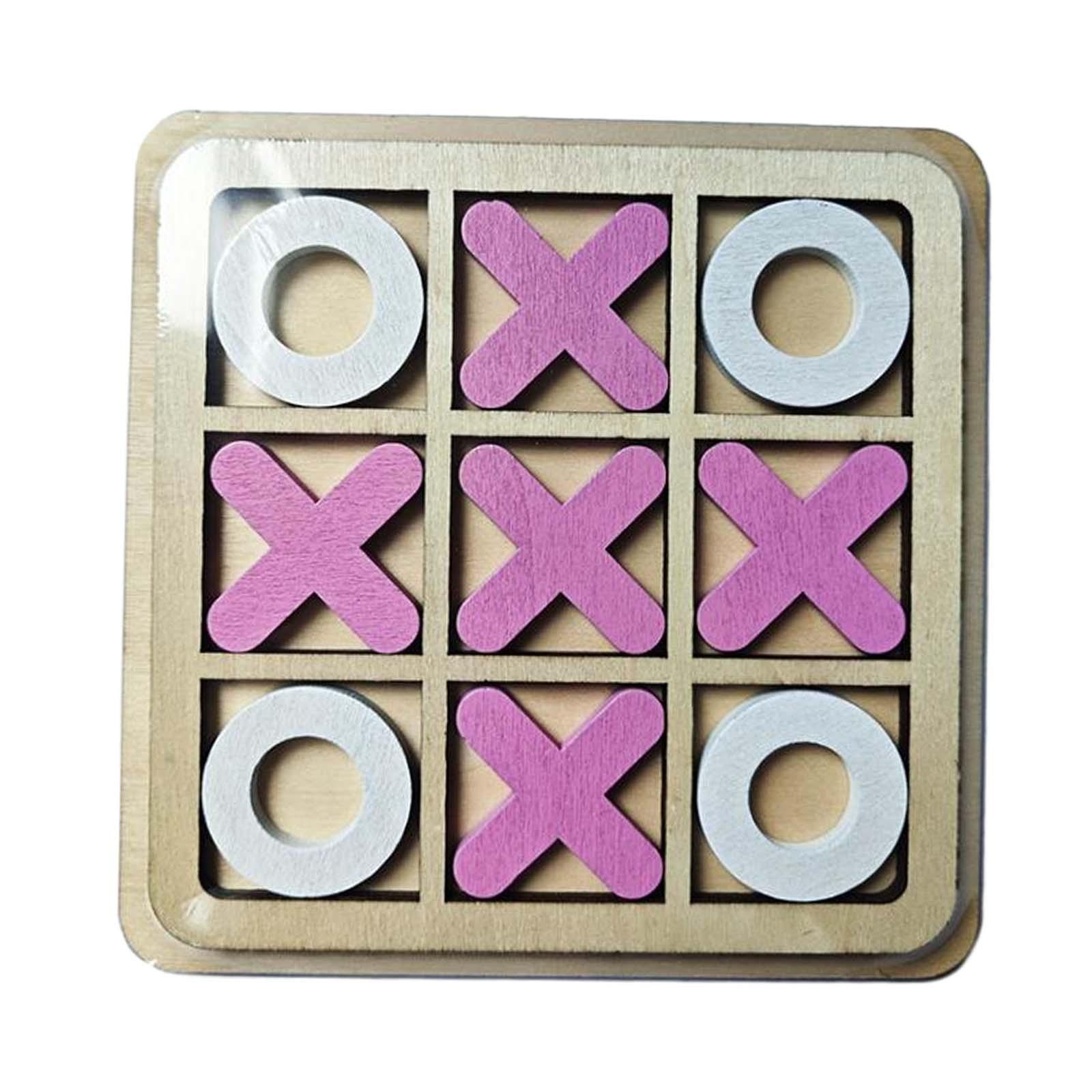 Wood Tic TAC Toe Game Set Parent Child Interaction Brain Teaser