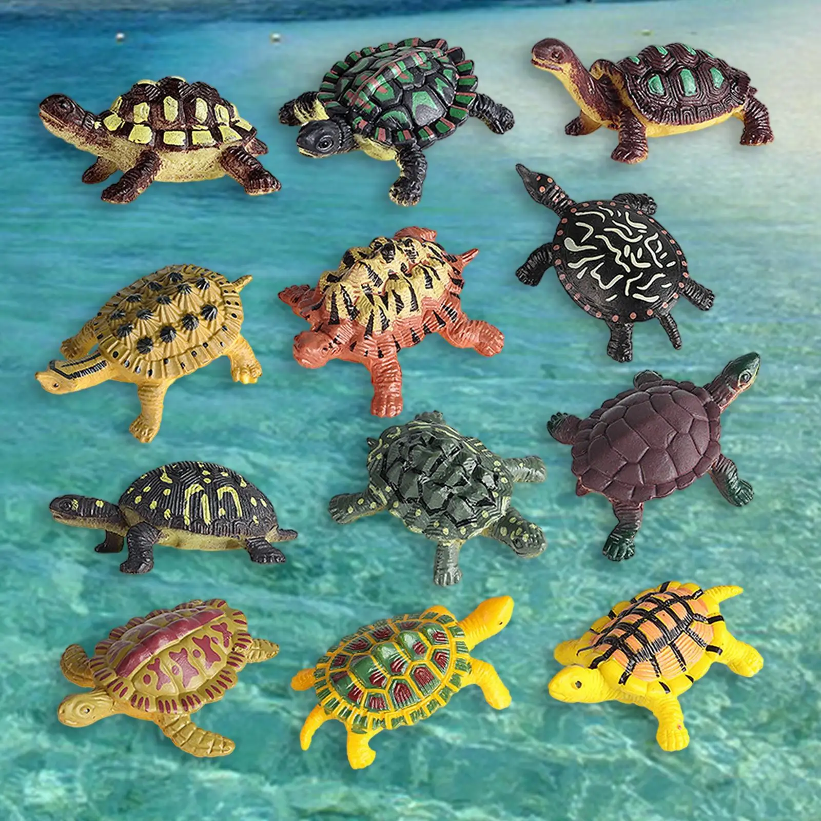 12x  Animal Turtle Series Model Figures Collection Educational Toy