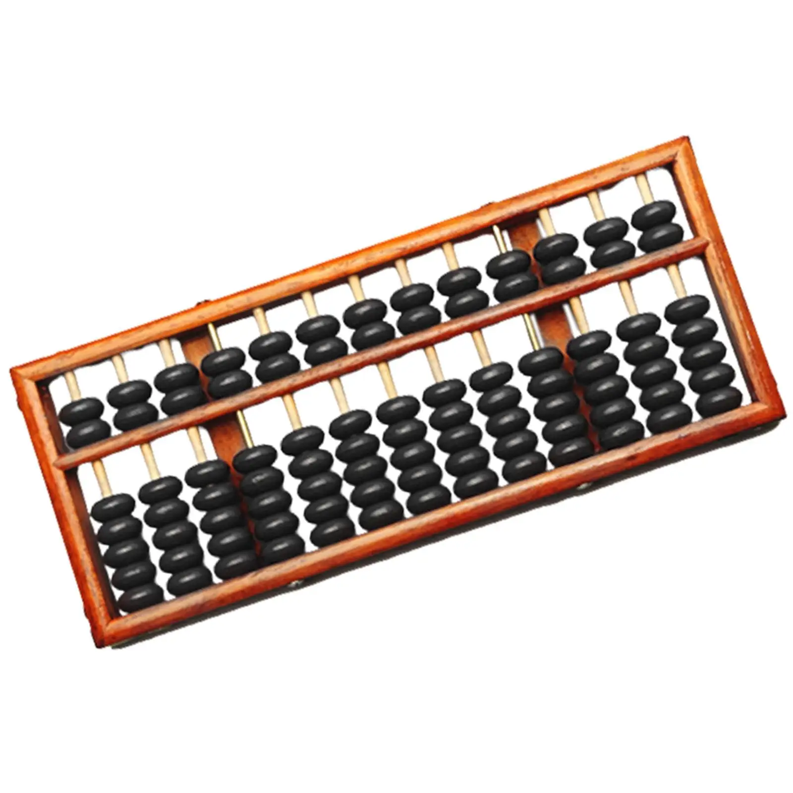 Vintage 13 digits Chinese Soroban Wood Abacus Mathematic Education 28x12x2cm 7 Beads Per Row for Adults Kids Practical Durable