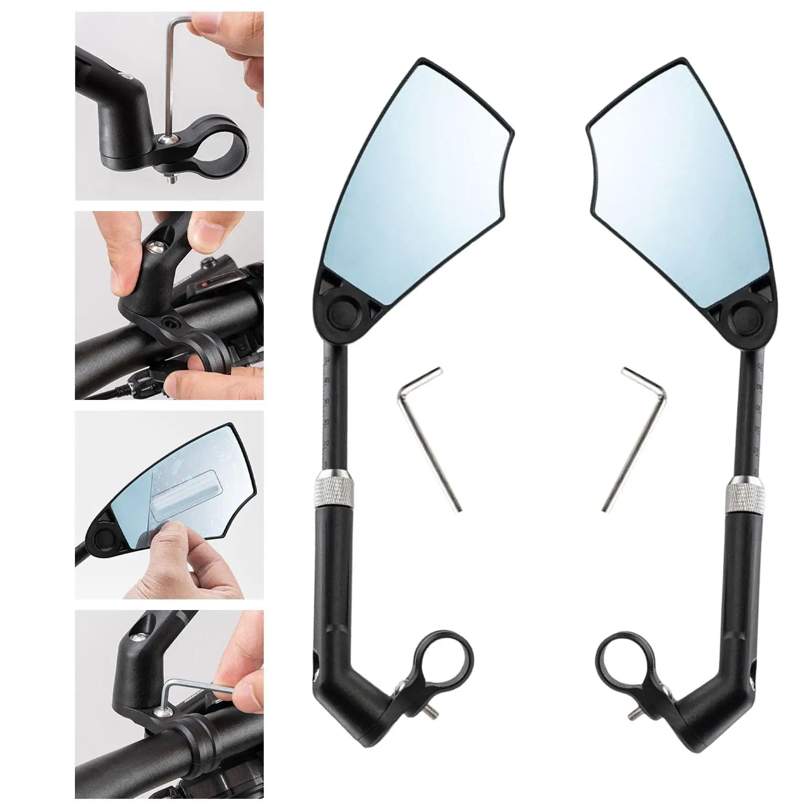 Bike Rear View Mirror Handlebar Universal Accessories Adjustable Bike Rear View Mirrors for Adult Cycling Riding Modification