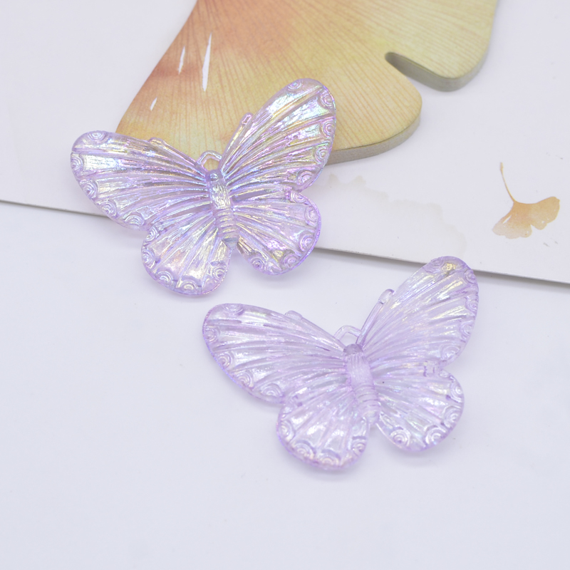 10pcs 42*32mm neues buntes Schmetterlings acryl für DIY Kopf bedeckung Haars pangen Bogen Dekor Zubehör handgemachtes Telefon Handwerk Ornament – Detail 8