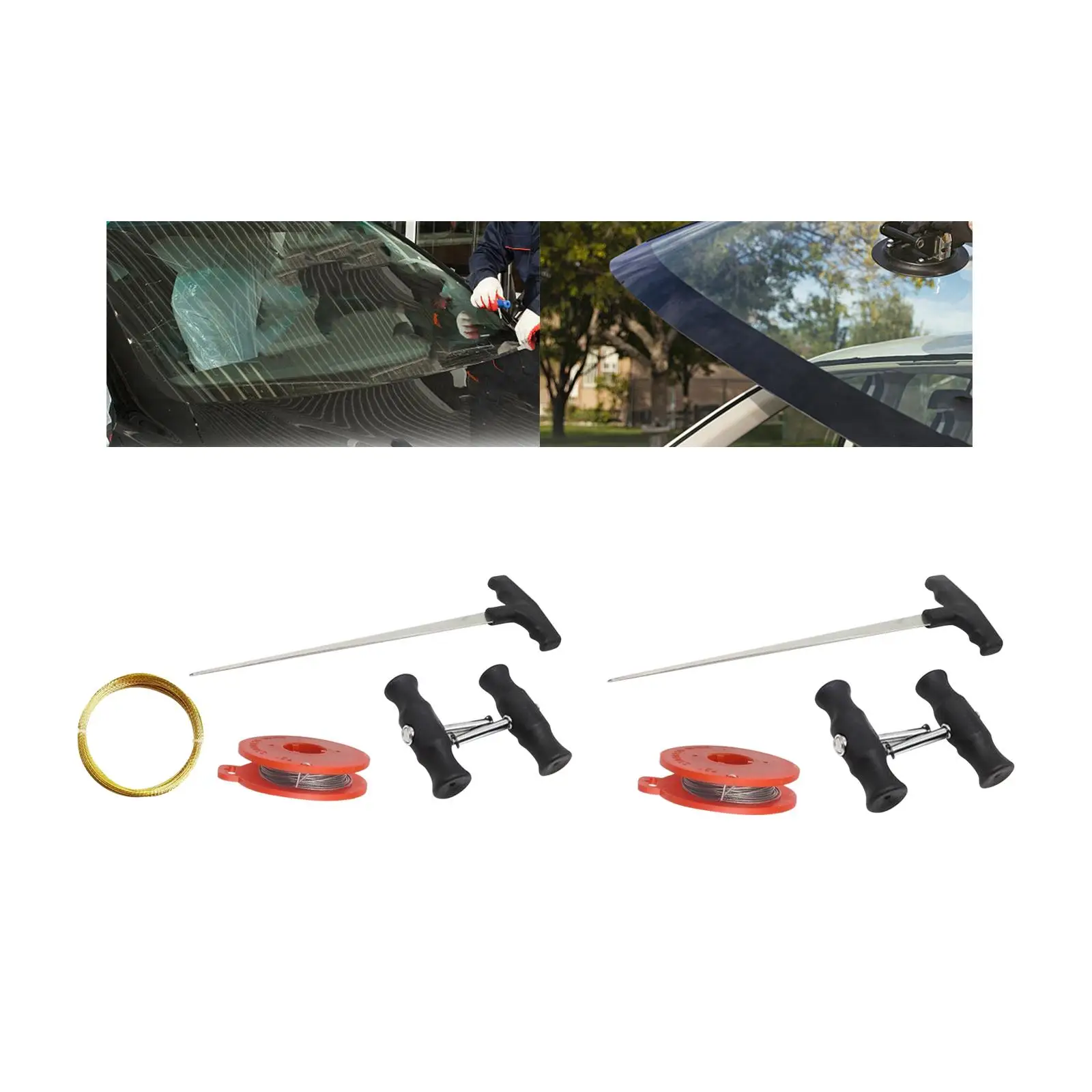 Auto Windshield Removal Tools Set Quality Compact Durable Car Glass Disassembly Non Slip with Steel Wire Wind Glass Remover