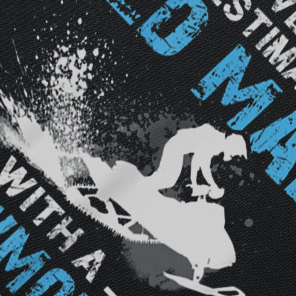 Unterschätze niemals einen alten Mann mit einem Schneemobil-Ski-T-Shirts, grafisches Baumwoll-Kurzarm-T-Shirt für Geburtstagsgeschenke im Sommerstil – Detail 5