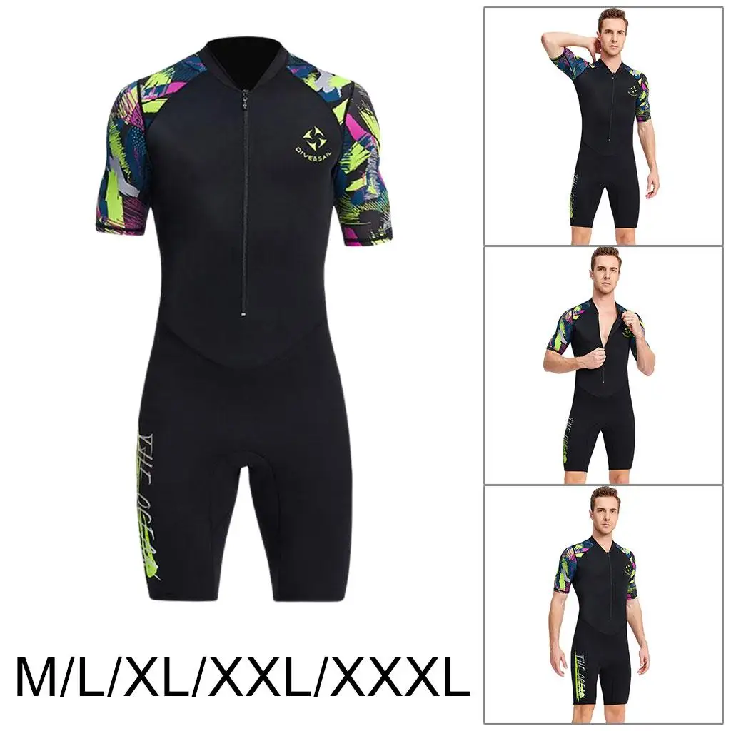 Neoprene Men Wetsuit 1.5mm   Keep Warm Shorty  for Water Sports Canoeing Dive  Swimsuit Swimming Cold Water