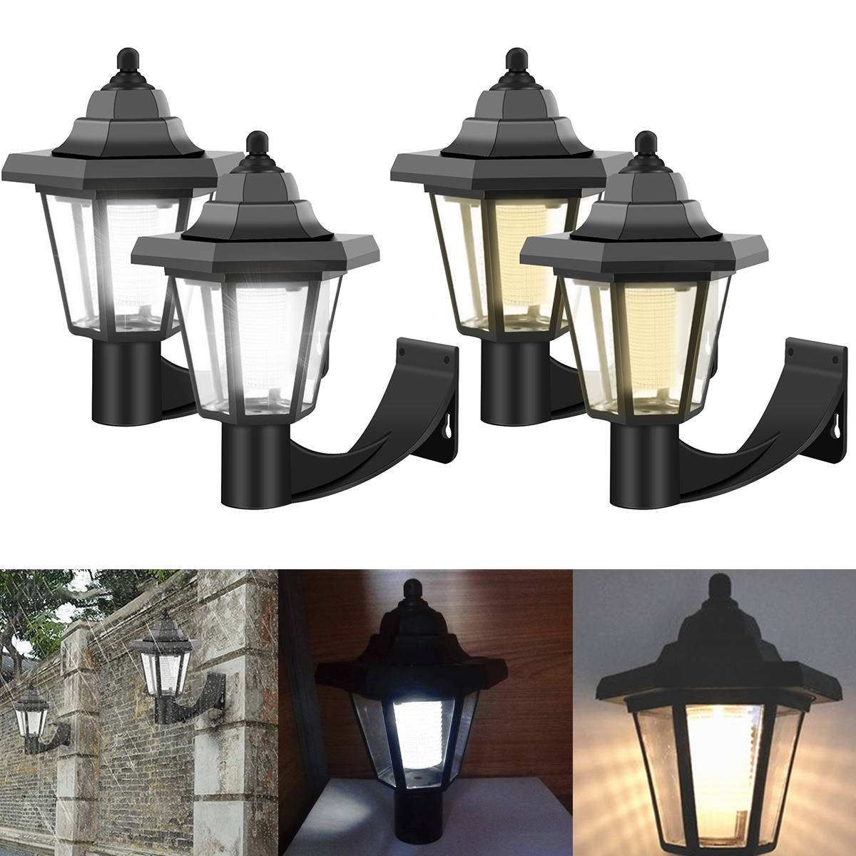 Title 1, 2PCS Solar LED Licht Outdoor Wand Lampe Garten ...