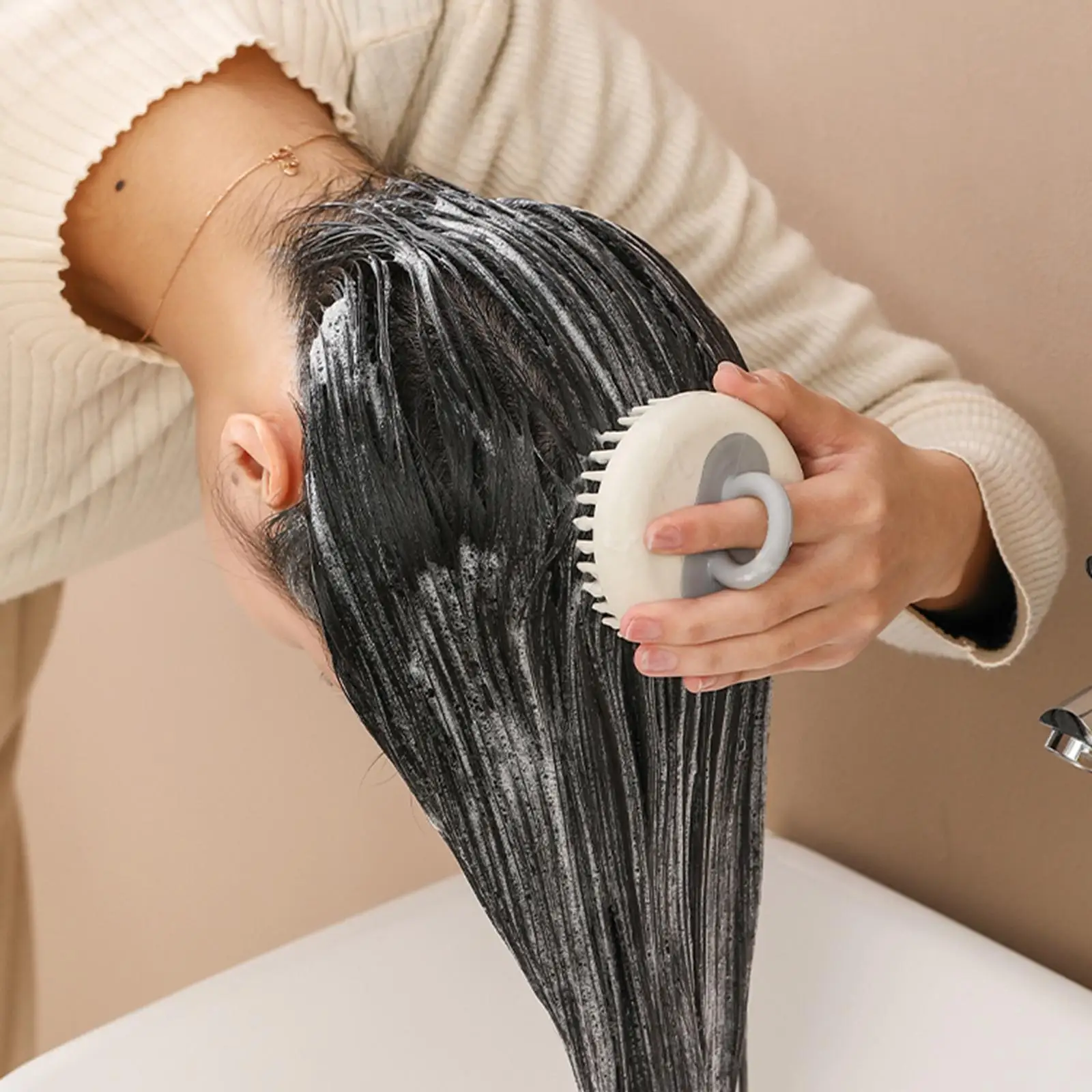 Flexible Hair Brush, Hair Care Shower Brush Hair Brush Handheld Hair Cleaning Brush Massage Comb Hair Scalp Scrubber