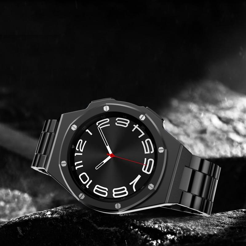 Modification Kit Case For Samsung Galaxy Watch6 Classic 47mm 43mm Stainles Steel Metal Strap Bracelet Galaxy6Classic Rubber Band