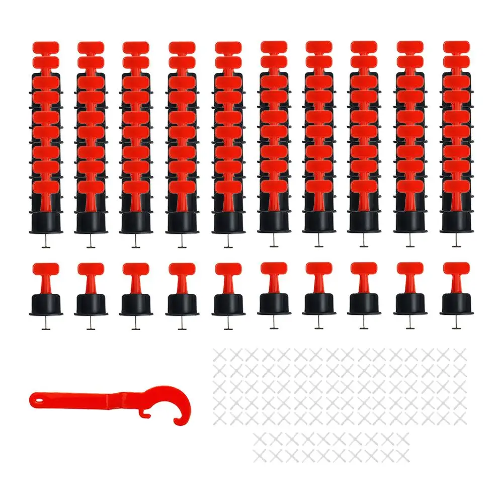 151Pcs Reusable Tile Leveling System Kit Spacer Flooring Level Tile Levellers Set Tile Leveler Spacers for Floor Building Wall