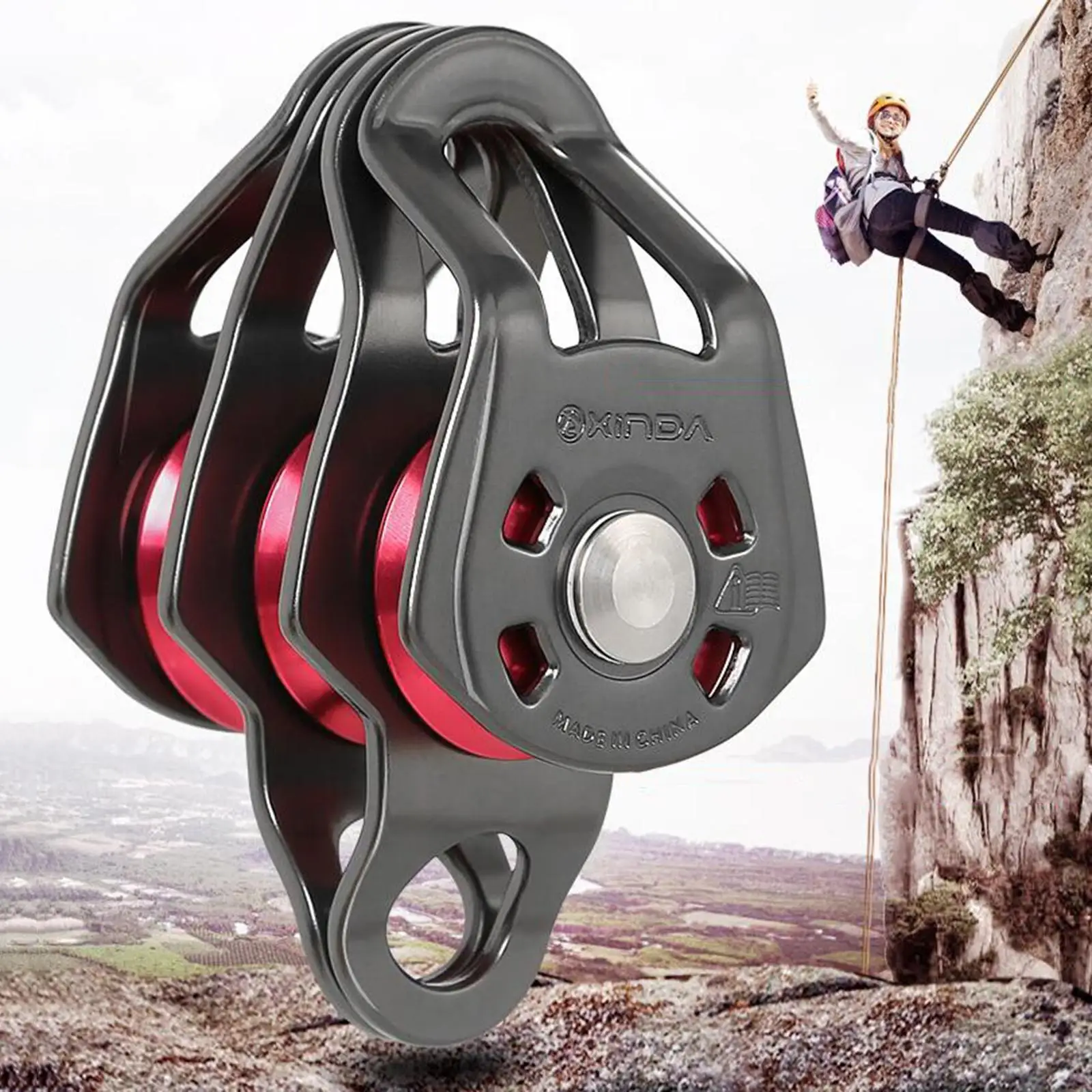  Pulley  Rope Pulley Rock Climbing  Equipment  ,for Climbing, , Aloft Work, Engineering Outdoor Rock Climbing